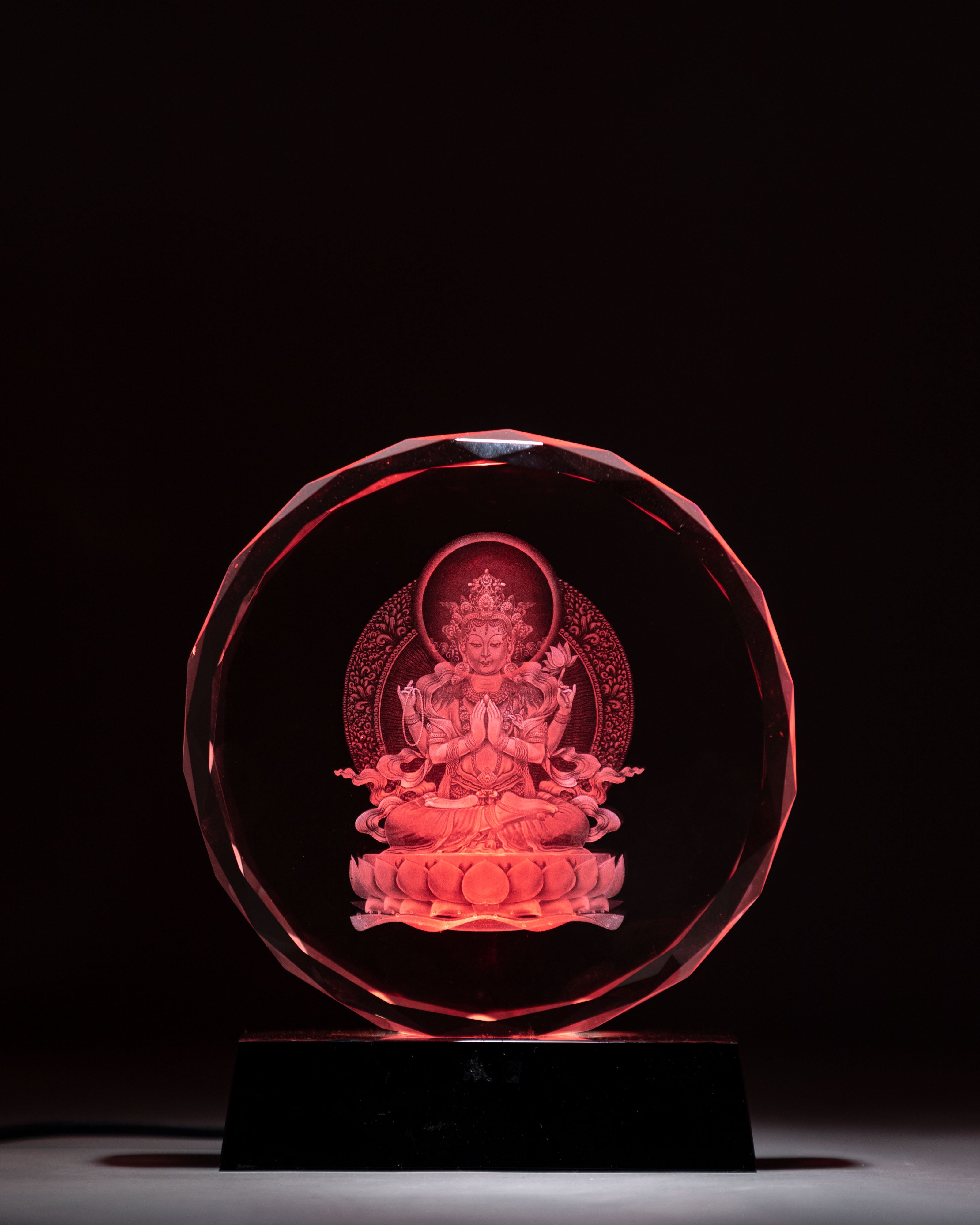 Chenrezig Glass Art for Decor | Bodhisattva of Compassion