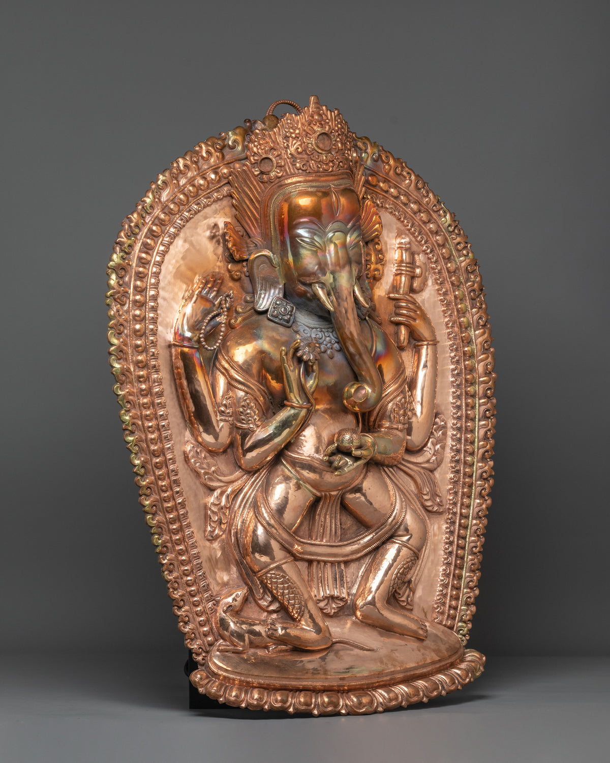Handcrafted Copper Ganesha Wall Hanging | Spiritual and Decorative Art for Home