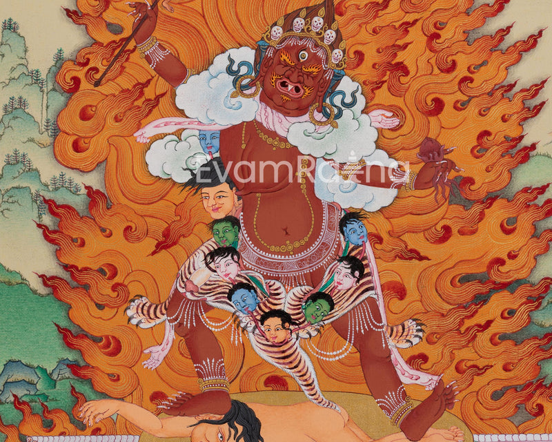 Wrathful Tara: Ekajati Thangka