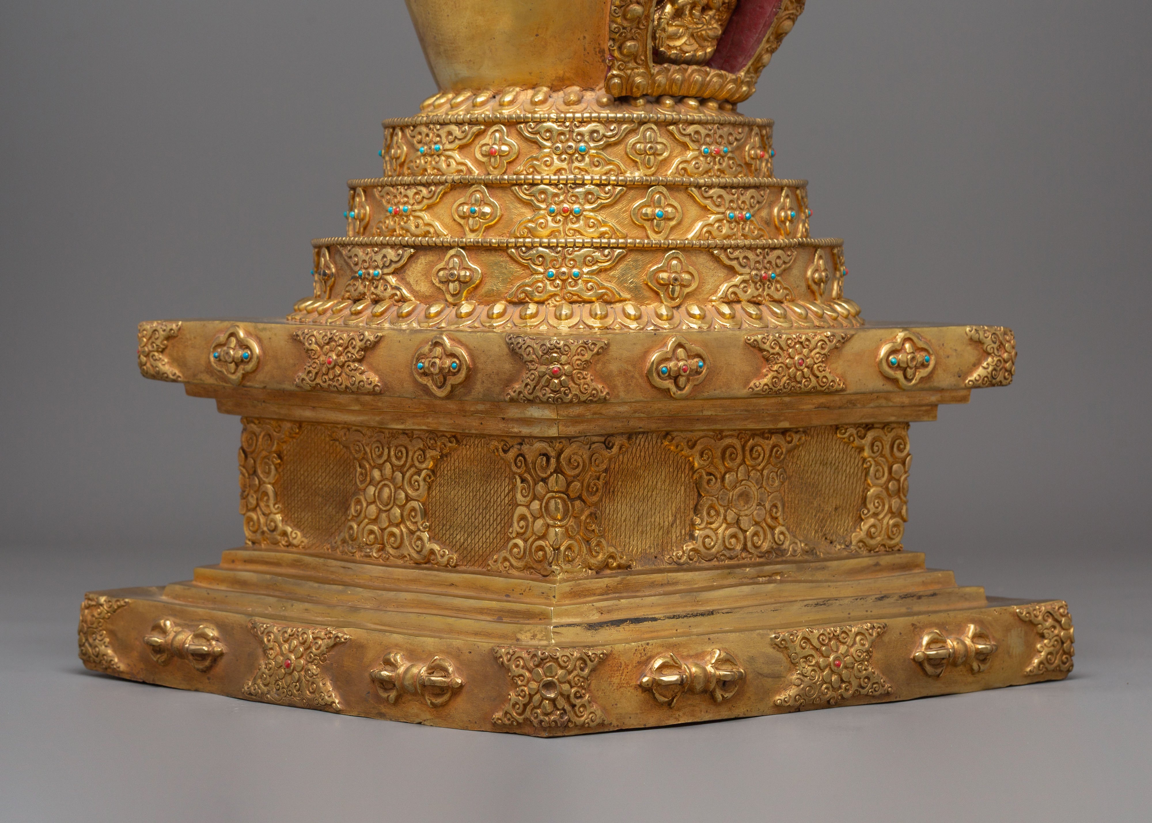 Enlightenment Symbol Stupa | Gold-Plated Buddhist Statue for Meditation