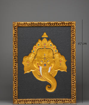 Handcrafted Ganesha Wall Art | Wooden Relief Wall Hanging for Home Decor