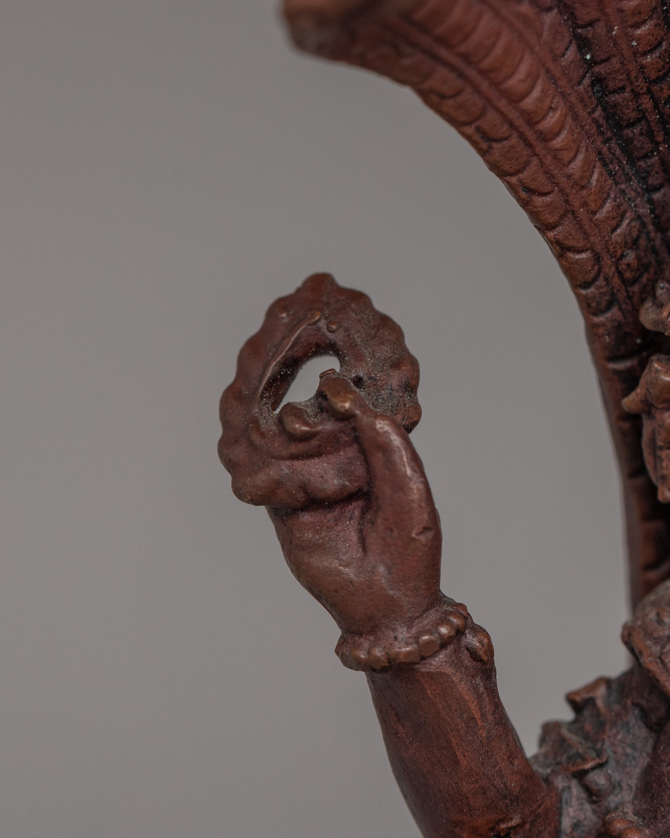 Oxidized Copper Vishnu Statue | Handcrafted Hindu Deity Sculpture