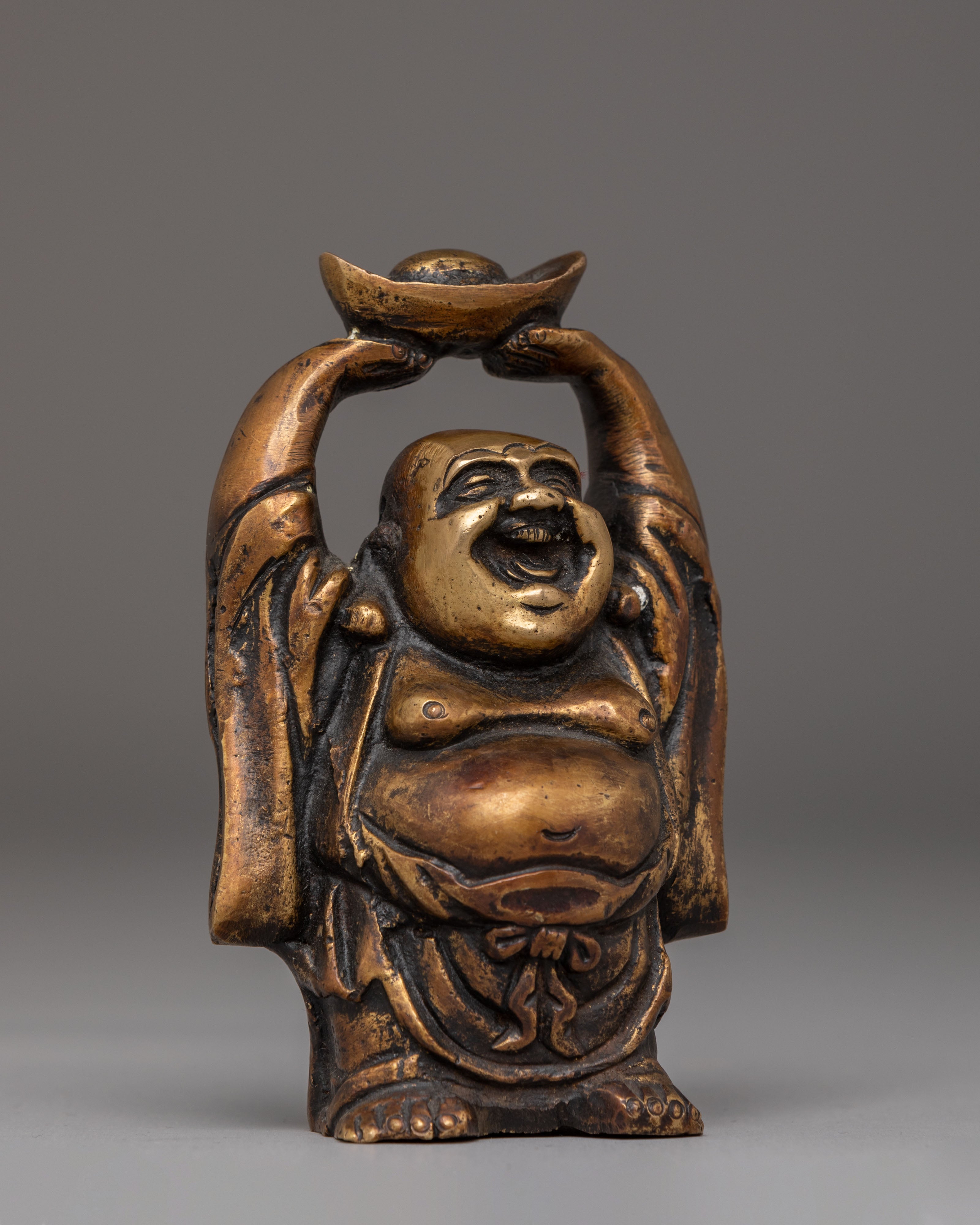 Handcrafted Laughing Buddha Statue | Brass Feng Shui Decor