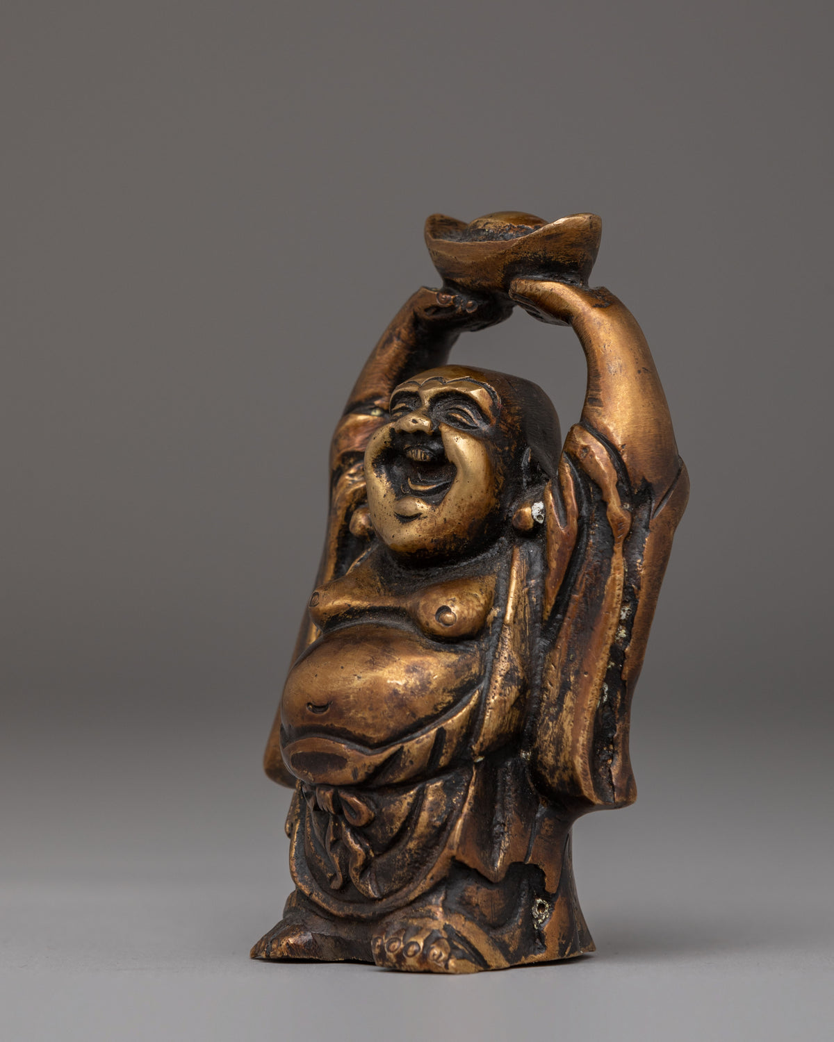 Handcrafted Laughing Buddha Statue | Brass Feng Shui Decor