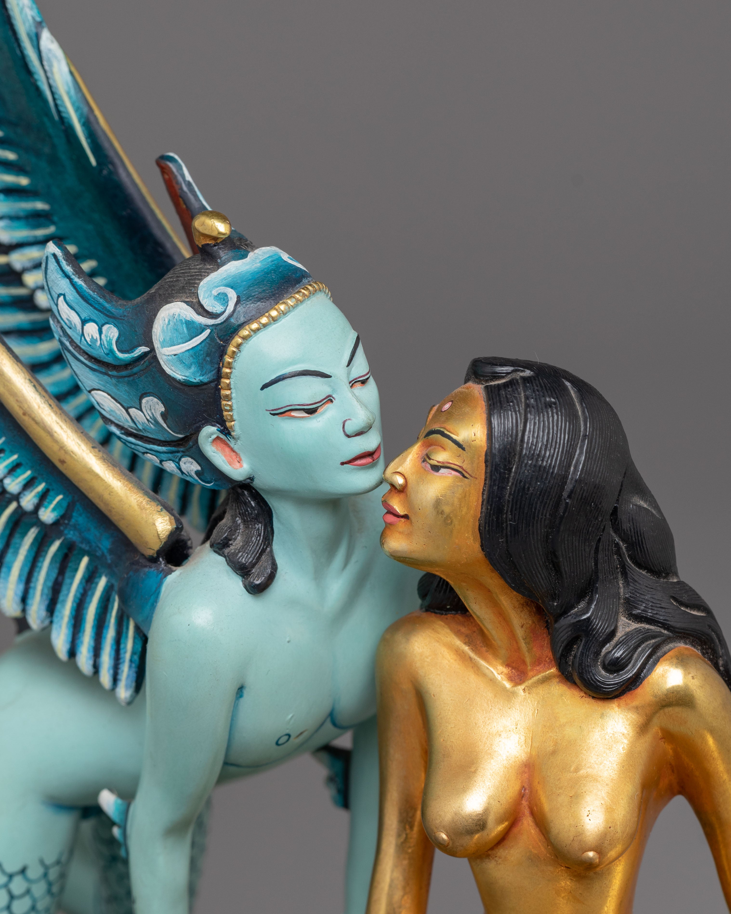 Handcrafted Mythological Sculpture | Gold Plated Copper Art