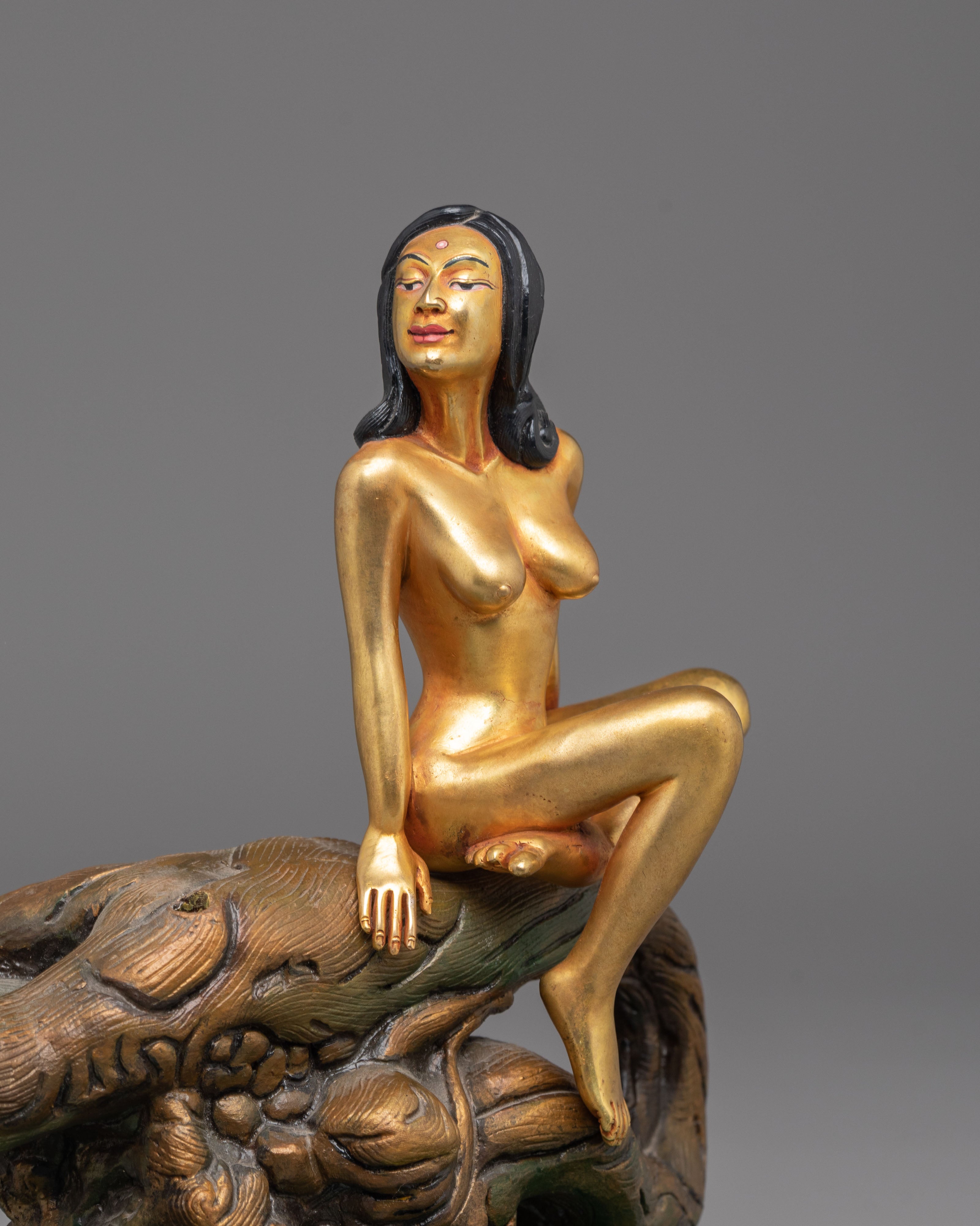 Handcrafted Mythological Sculpture | Gold Plated Copper Art