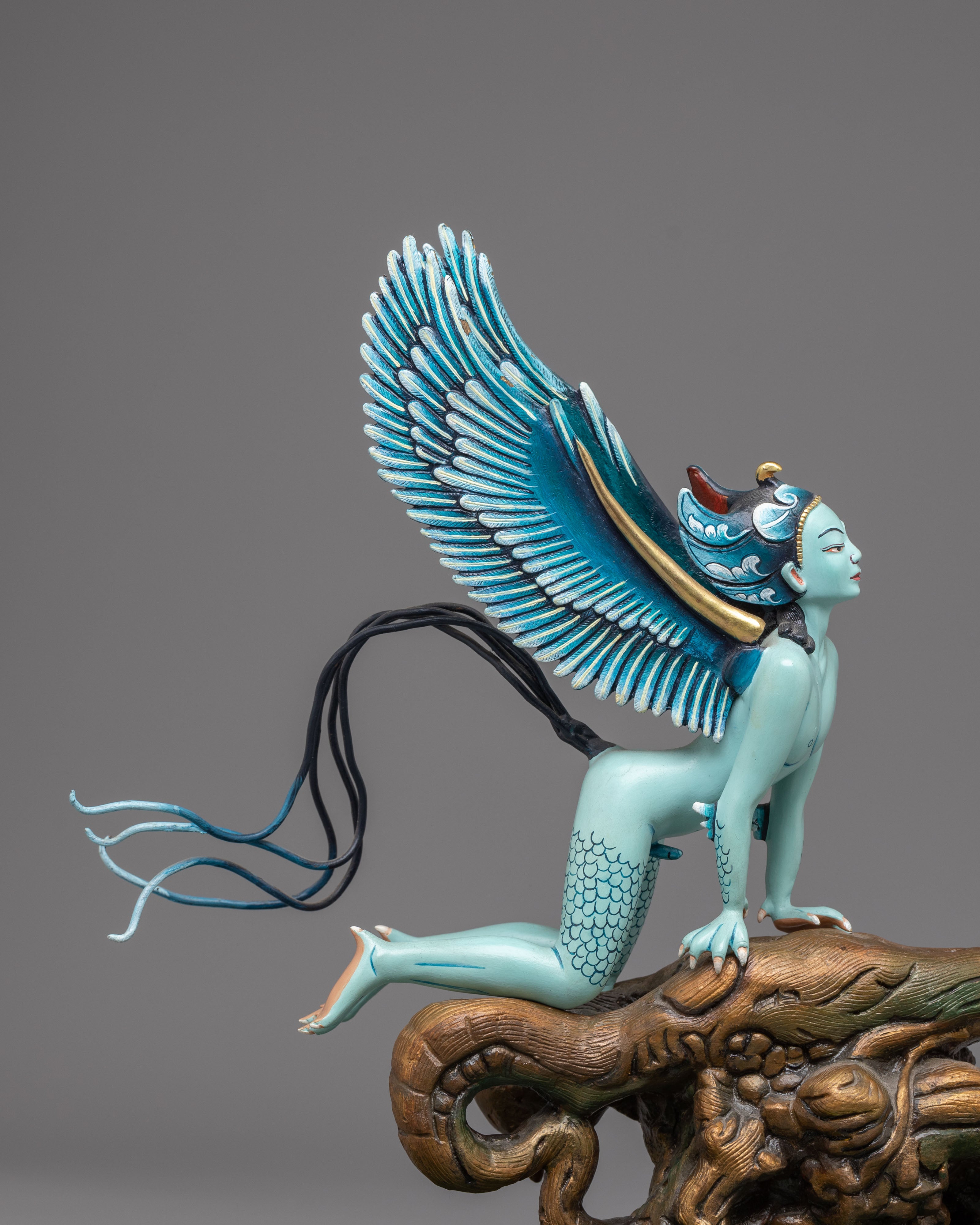 Handcrafted Mythological Sculpture | Gold Plated Copper Art