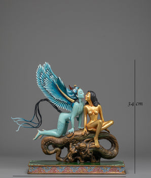 Handcrafted Mythological Sculpture | Gold Plated Copper Art