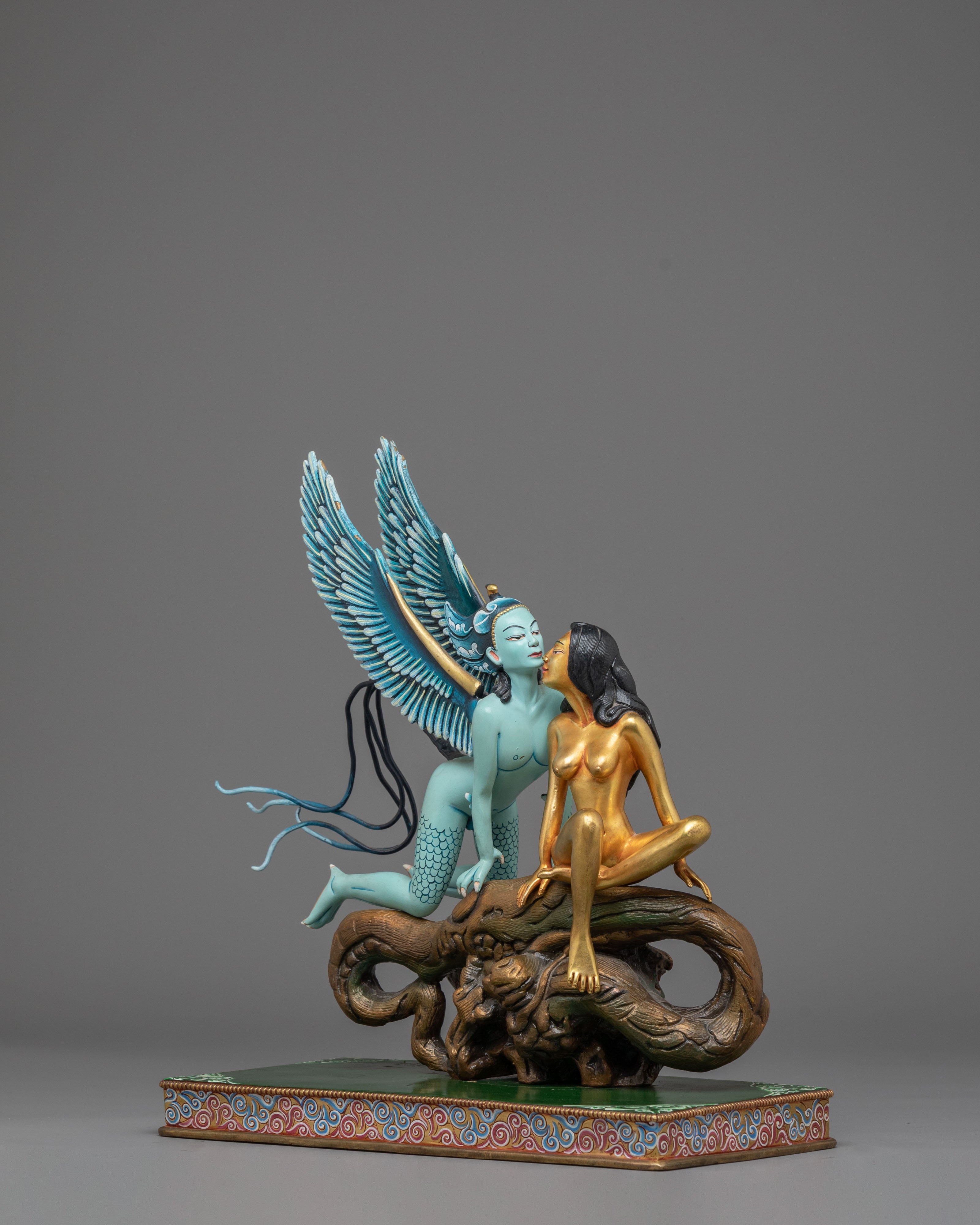 Handcrafted Mythological Sculpture | Gold Plated Copper Art
