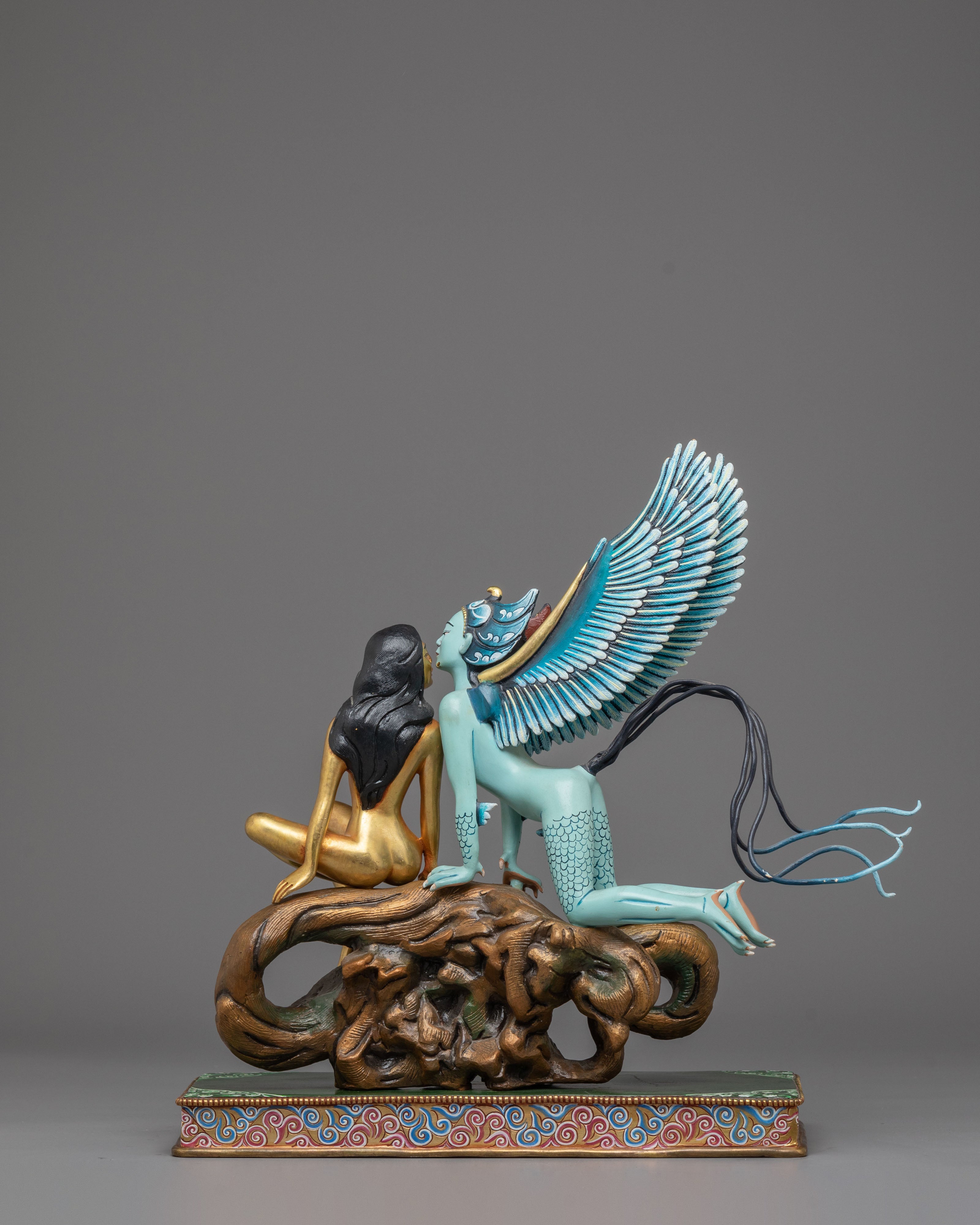 Handcrafted Mythological Sculpture | Gold Plated Copper Art