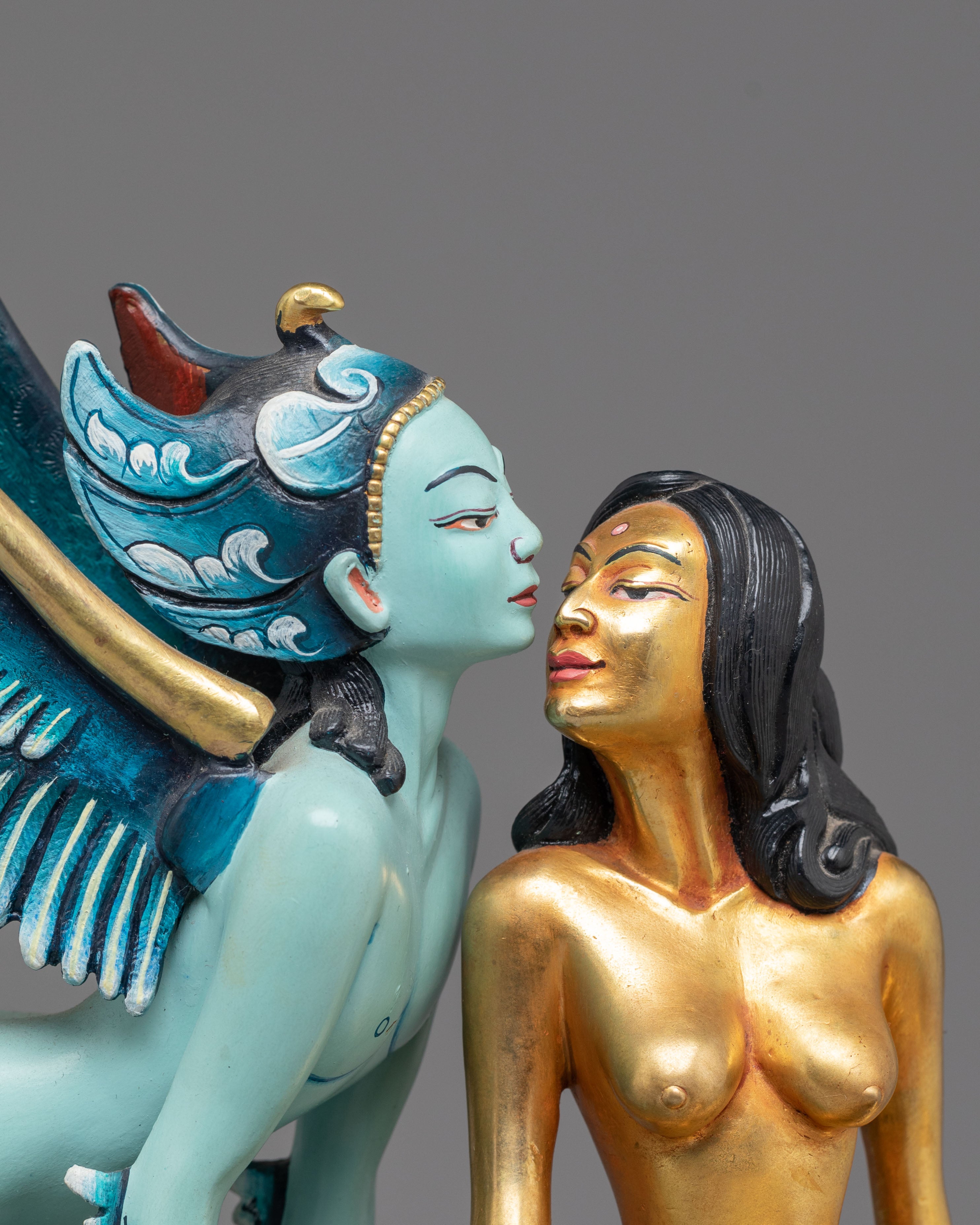 Handcrafted Mythological Sculpture | Gold Plated Copper Art