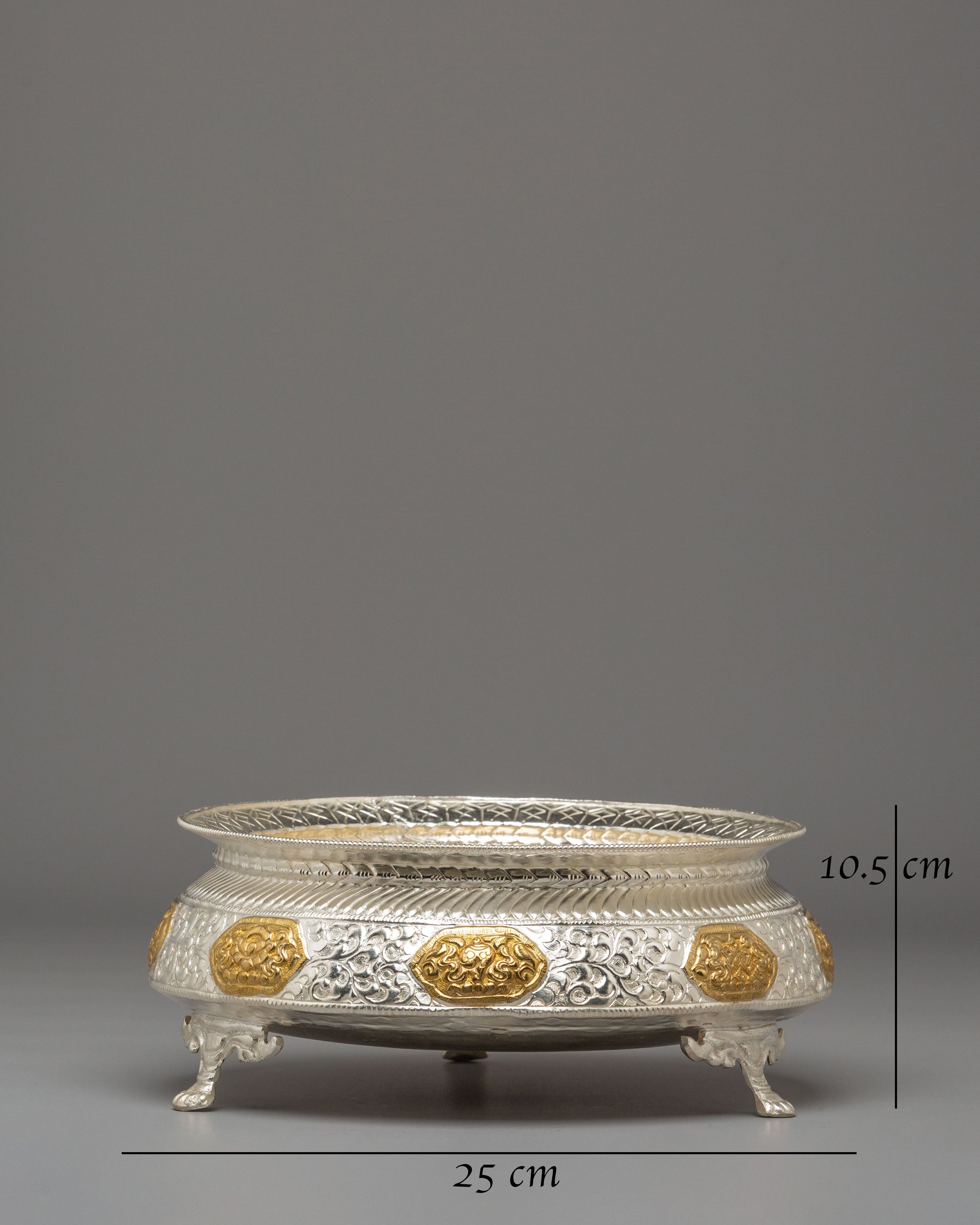 Sacred Silver Plated Urli Bowl | Handcrafted Brass Ritual Bowl