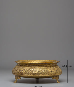 Tibetan Buddhist Khadkulo | Handcrafted Brass Ritual Bowl