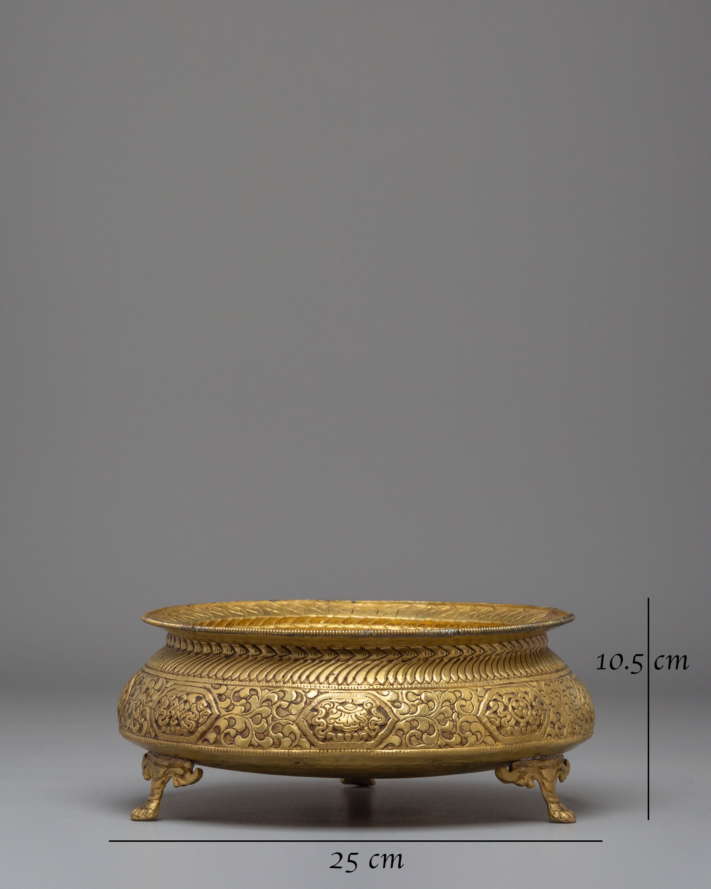 Tibetan Buddhist Urli Bowl | Handcrafted Brass Ritual Bowl