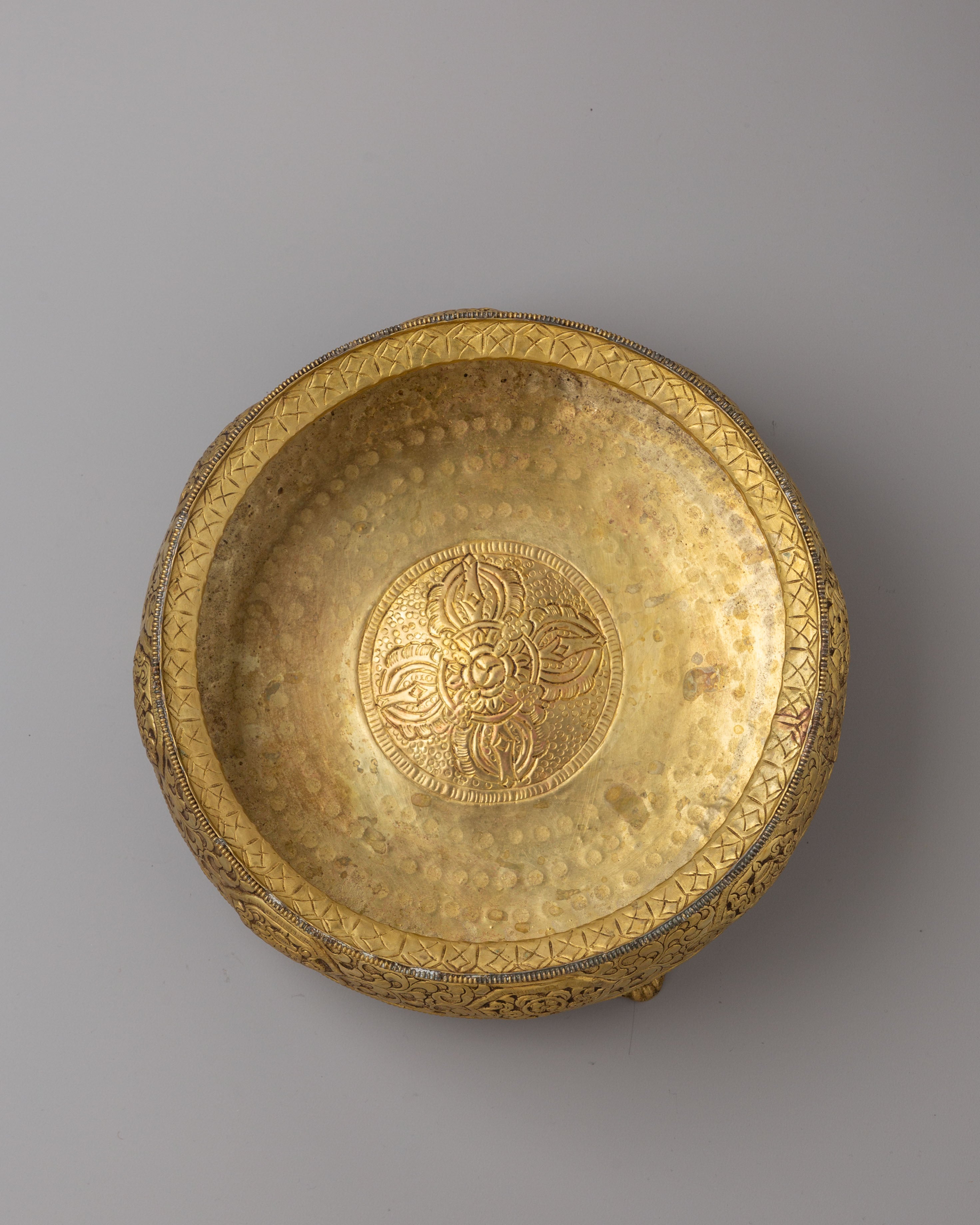 Tibetan Buddhist Urli Bowl | Handcrafted Brass Ritual Bowl