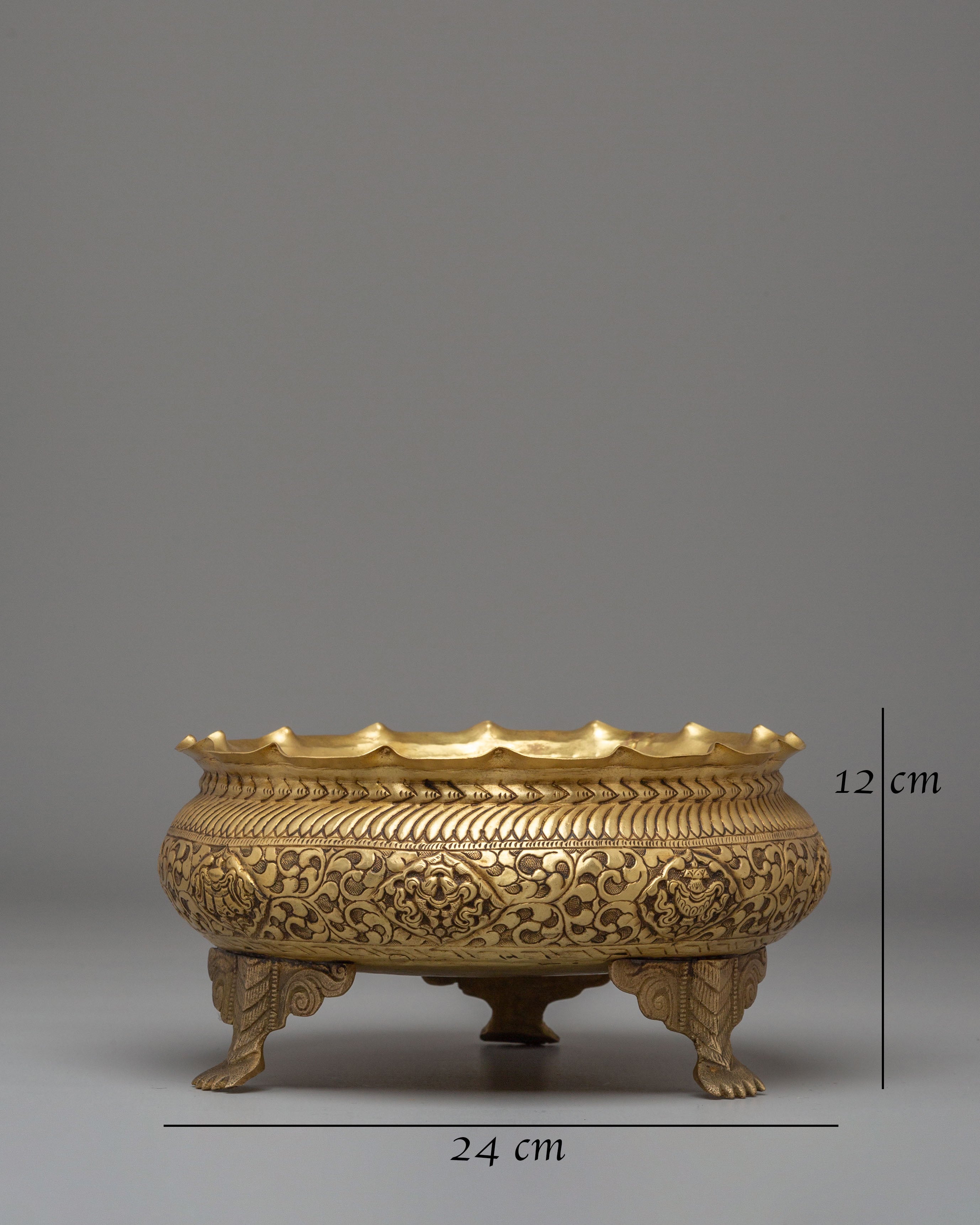 Handmade Tibetan Urli Bowl | Himalayan Buddhist Altar Decor