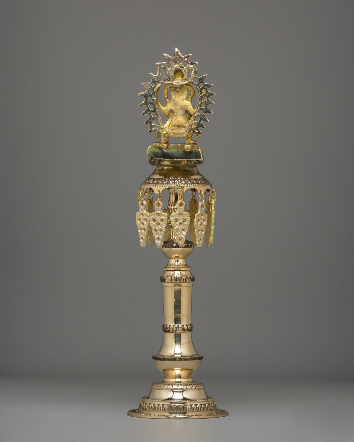 Brass Oil Lamp Set for Puja | Handcrafted Hindu Ritual Lamp Pair