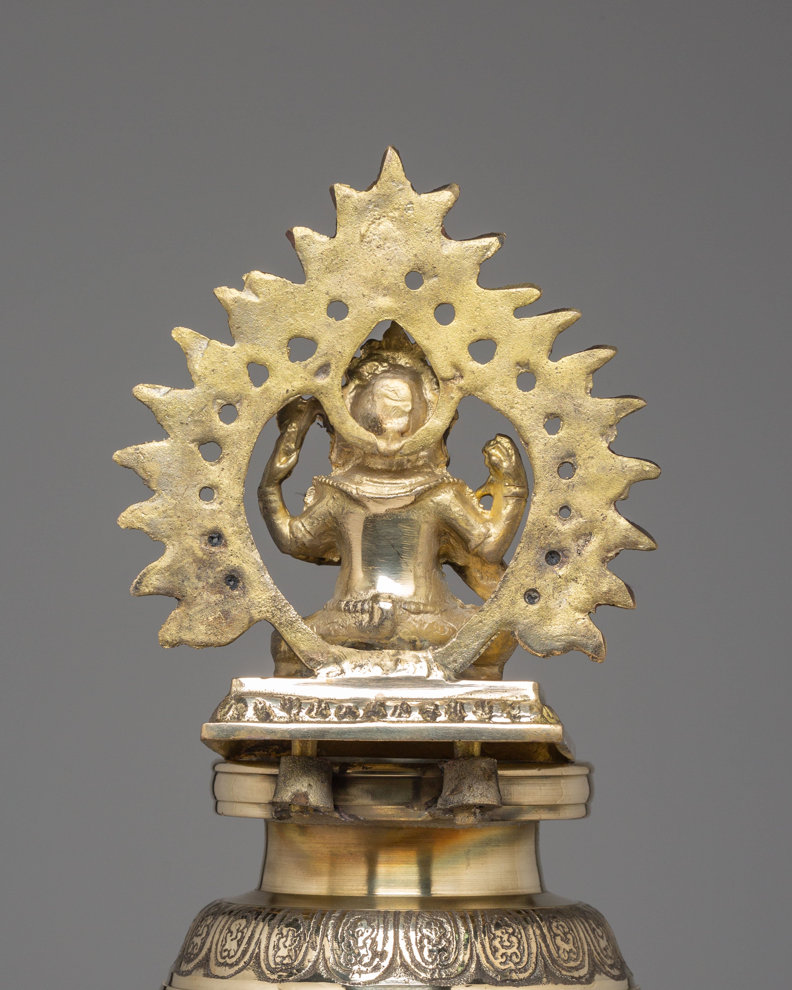 Handcrafted Buddhist Oil Lamp Set | Brass Ritual Lamps for Temple Ceremonies