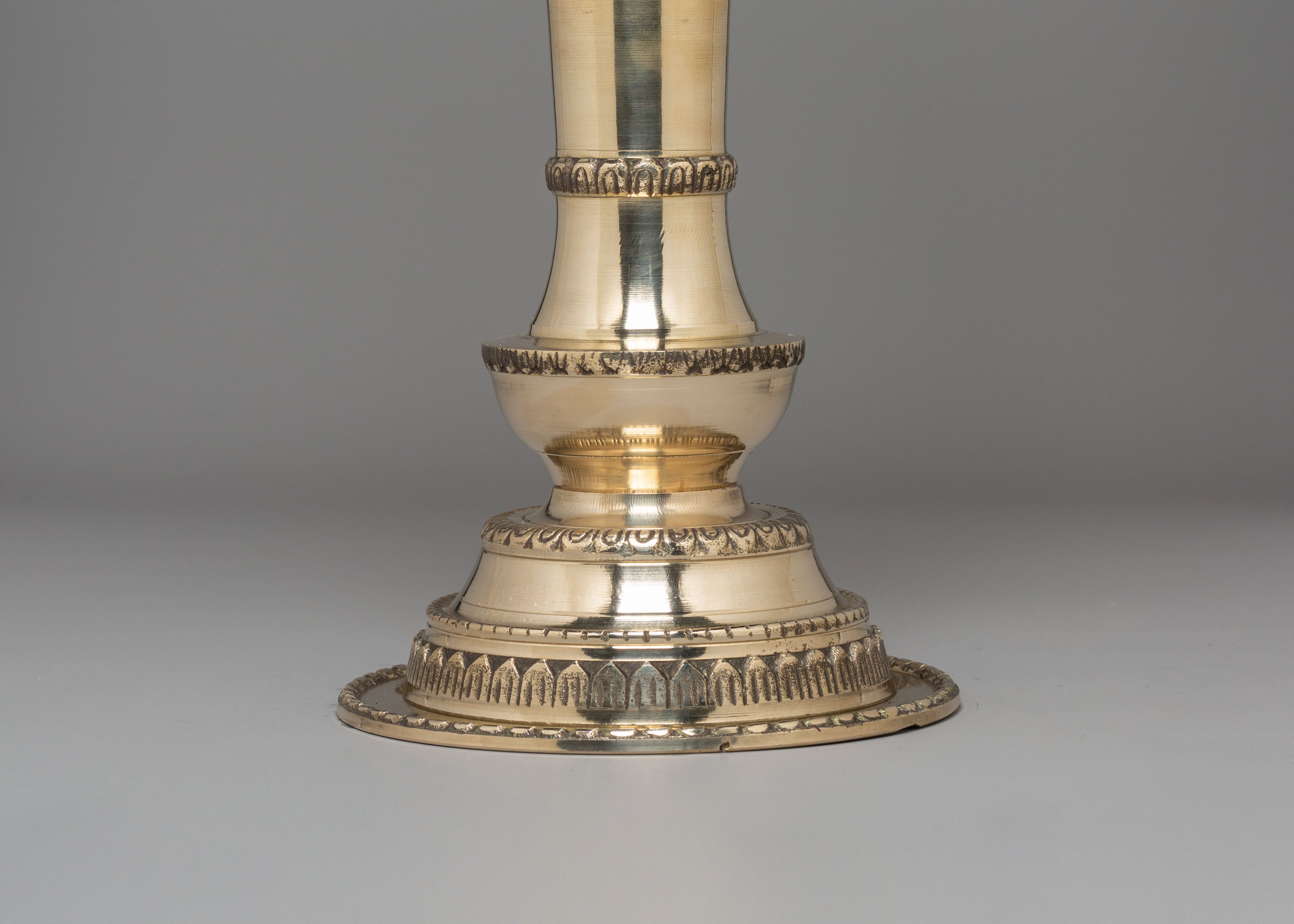Handcrafted Buddhist Oil Lamp Set | Brass Ritual Lamps for Temple Ceremonies