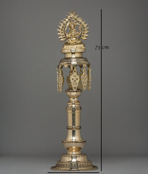 Handcrafted Buddhist Oil Lamp Set | Brass Ritual Lamps for Temple Ceremonies
