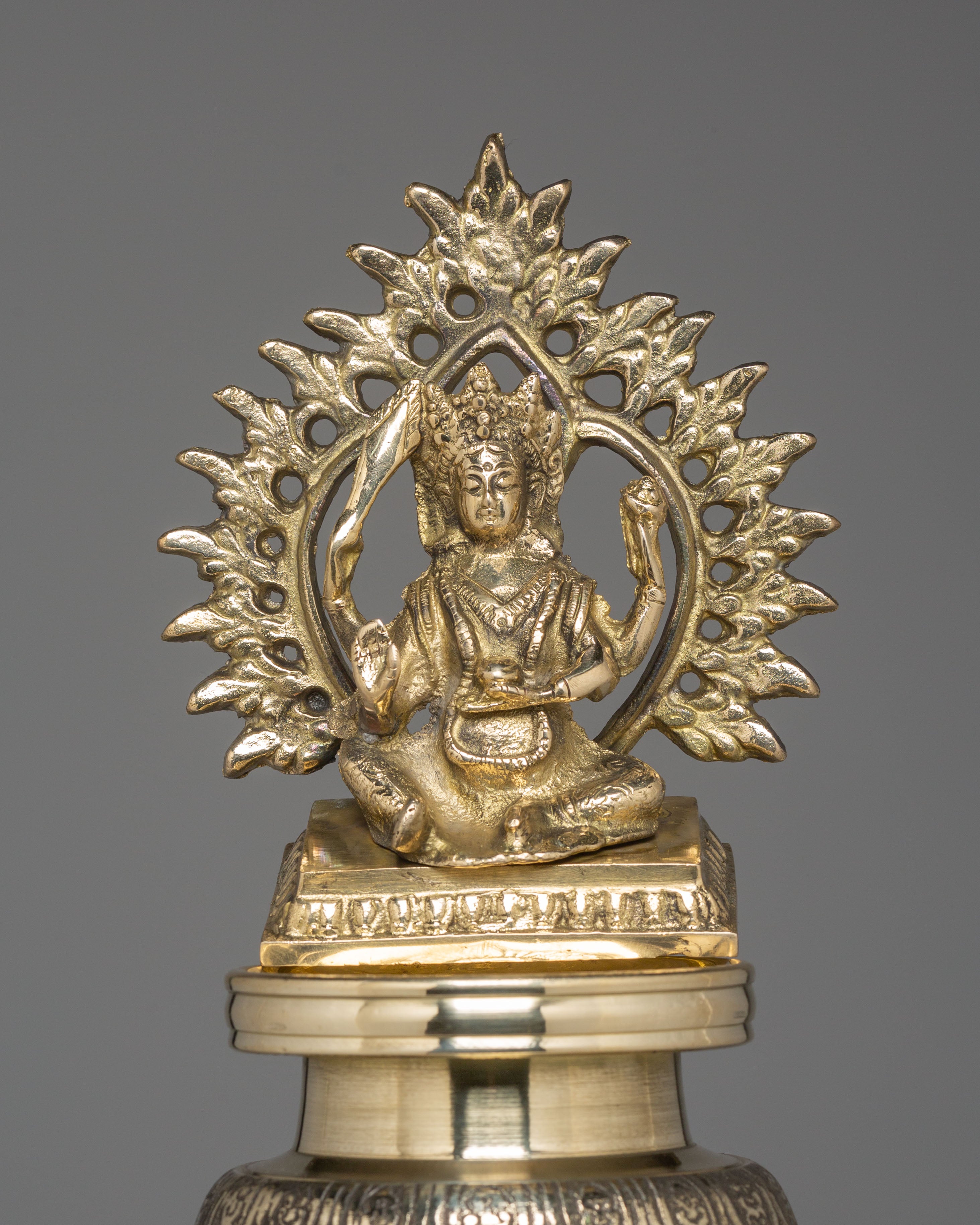 Handcrafted Buddhist Oil Lamp Set | Brass Ritual Lamps for Temple Ceremonies