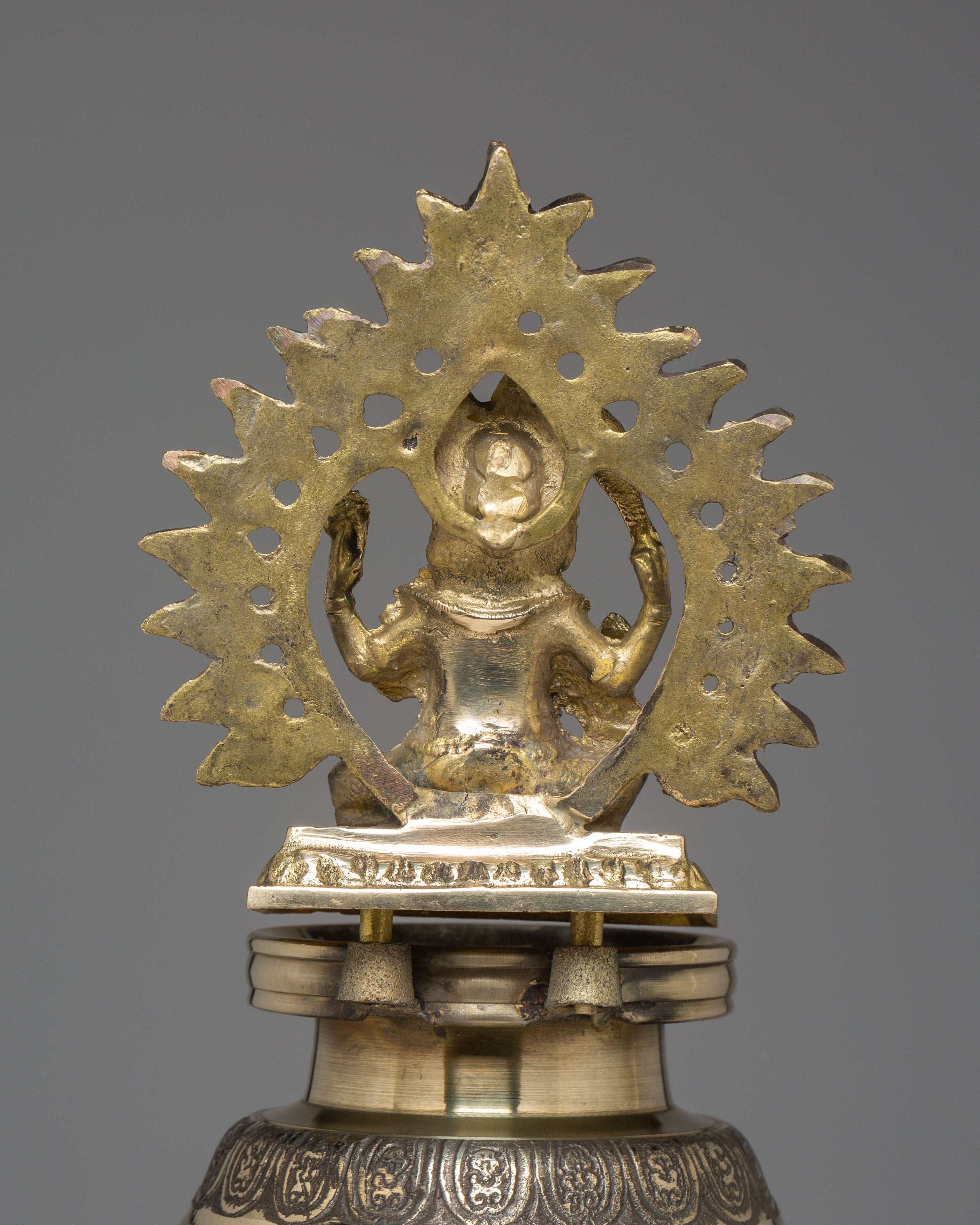 Handcrafted Buddhist Oil Lamp Set | Brass Ritual Lamps for Temple Ceremonies
