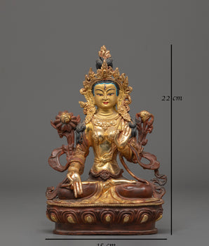 Oxidized Copper White Tara Statue | Buddhist Healing Tara