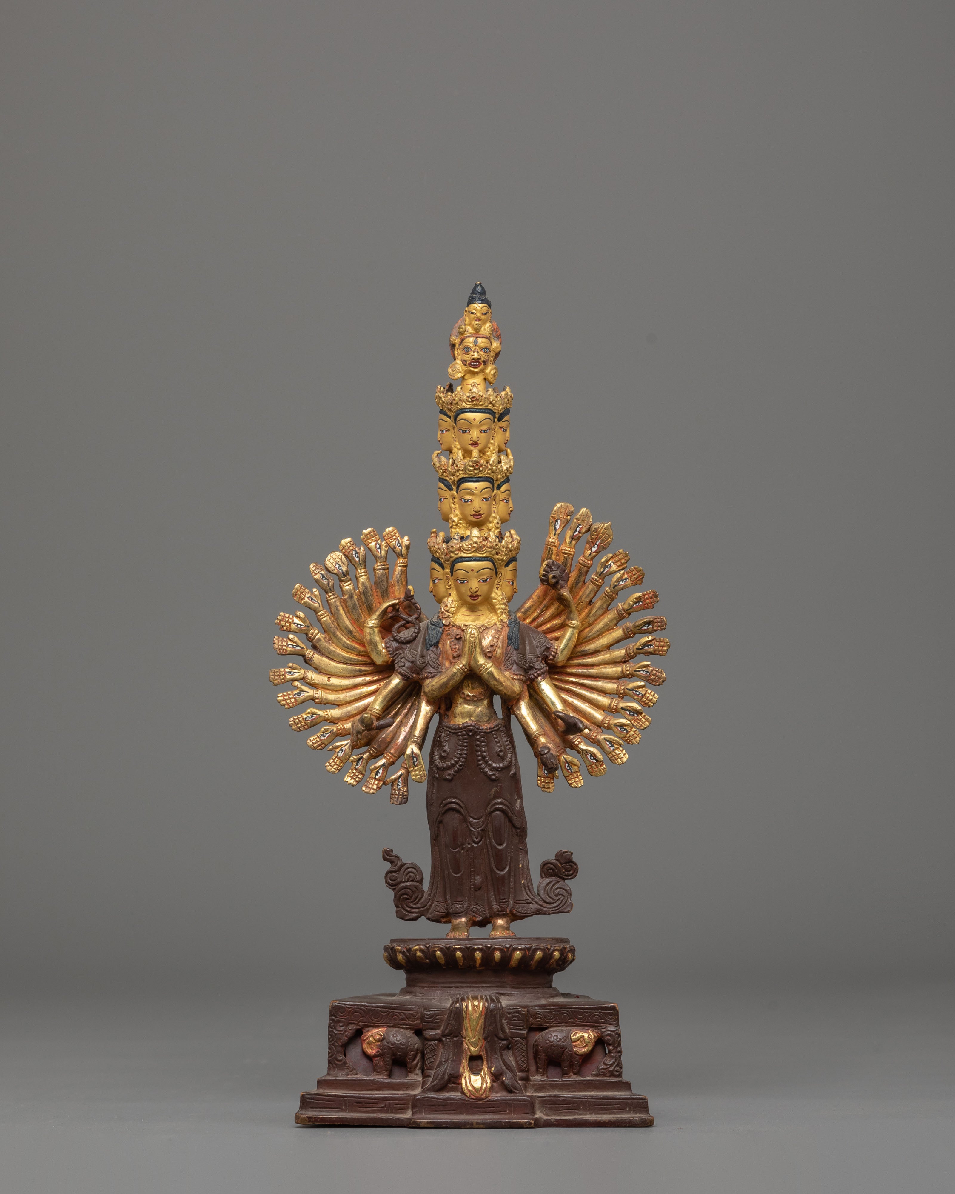 Nepalese Thousand Armed Chenrezig Statue | Avalokiteshvara Buddhist Art