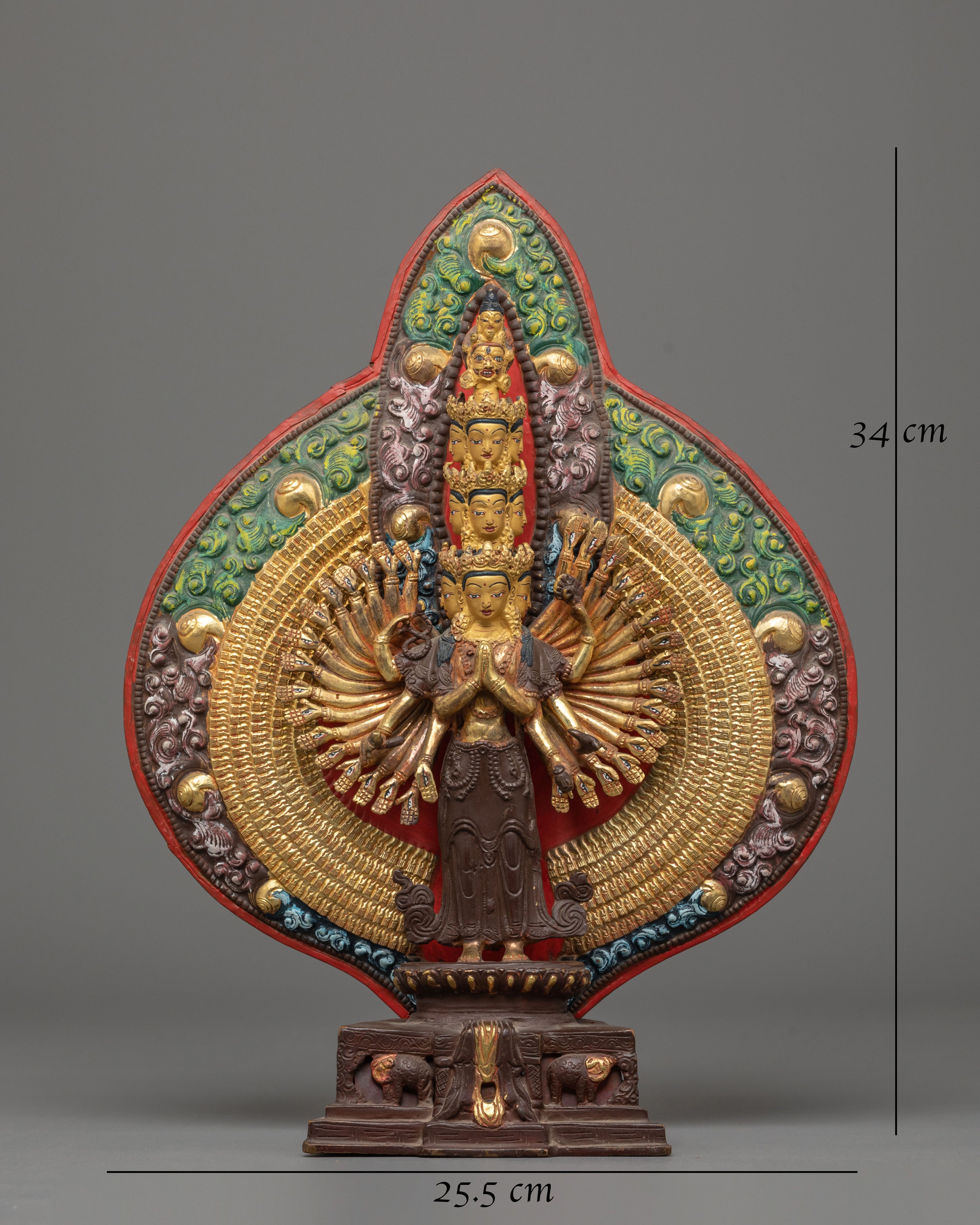 Nepalese Thousand Armed Chenrezig Statue | Avalokiteshvara Buddhist Art