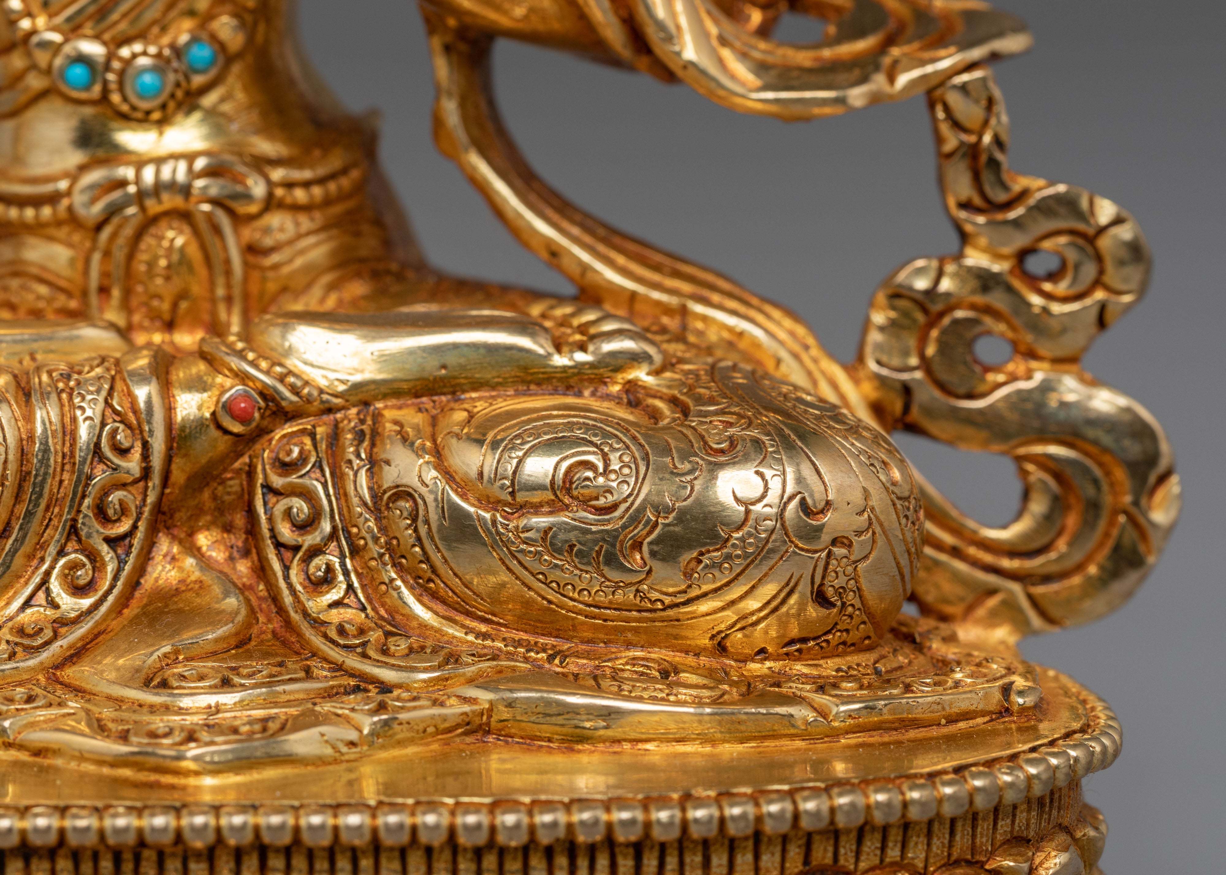 Golden Statue of Manjushri | Tibetan Bodhisattva of Wisdom