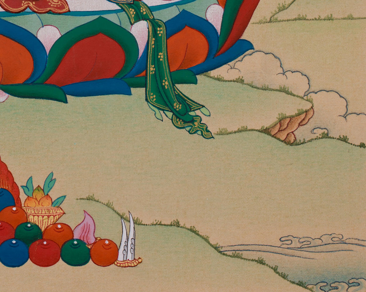 Buddhist White Tara Healing Thangka | A Sacred Thangka of Compassion