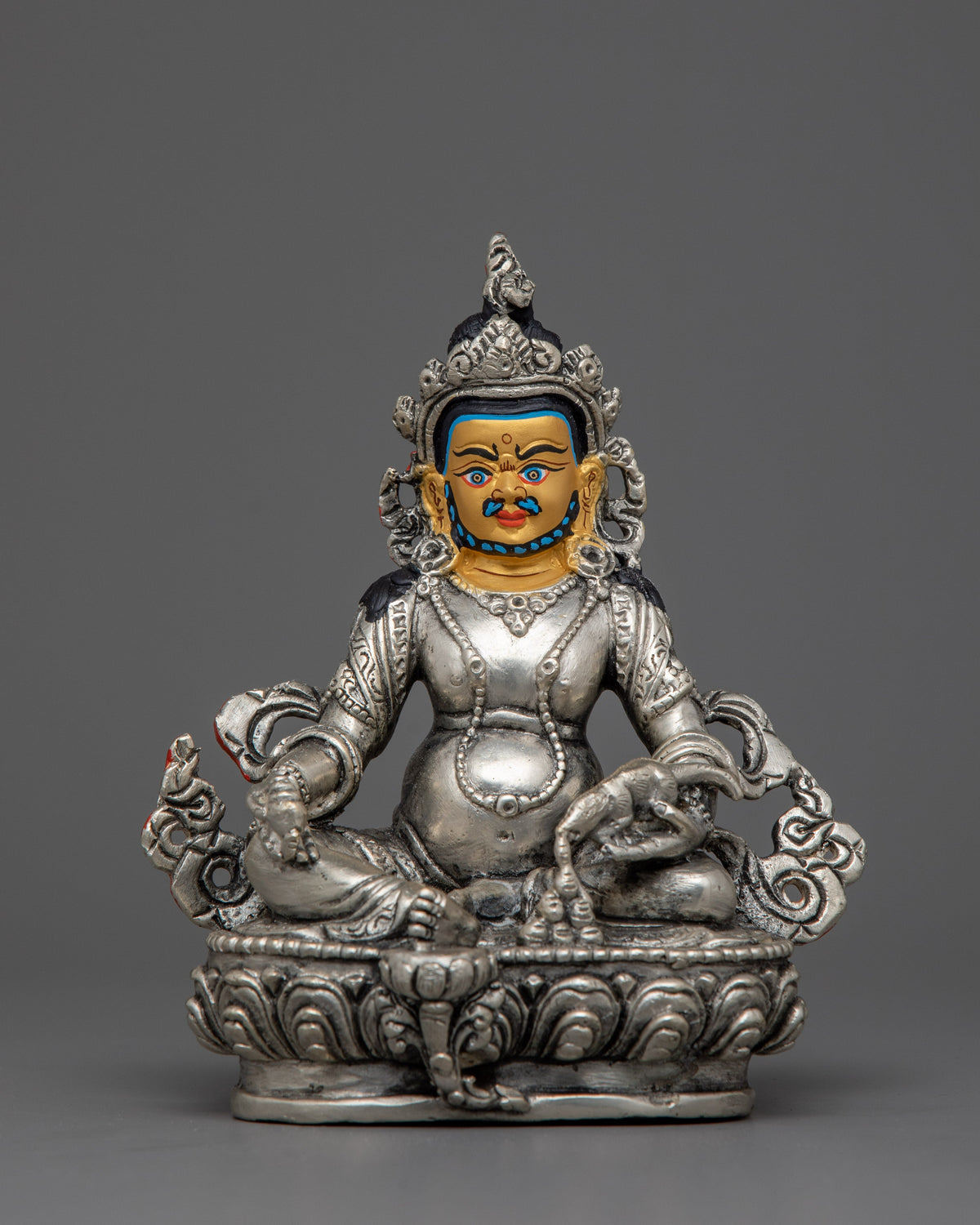 Dzambhala Silver Plated Statue