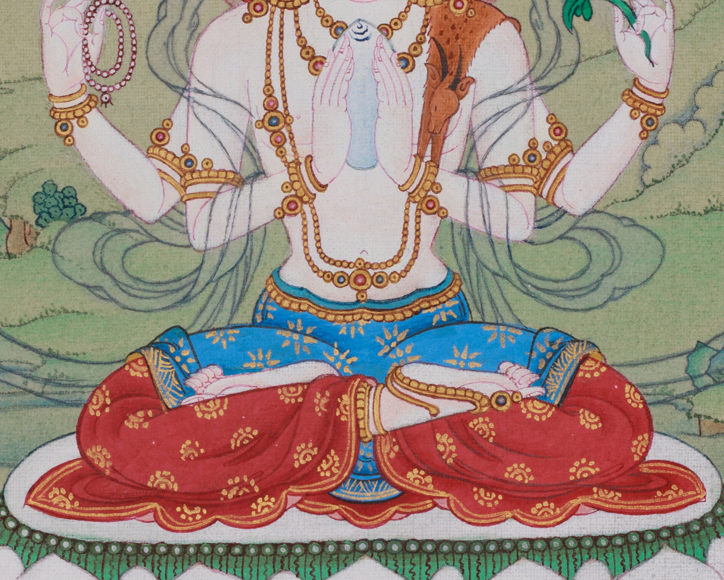 Chenrezig Devotional Thangka | Compassion Deity | Avalokiteśvara Artwork