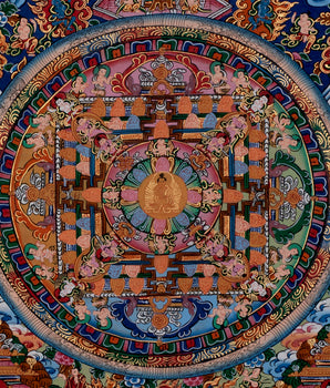 Rare Vintage Hand Painted Buddha Mandala | Buddhist Art