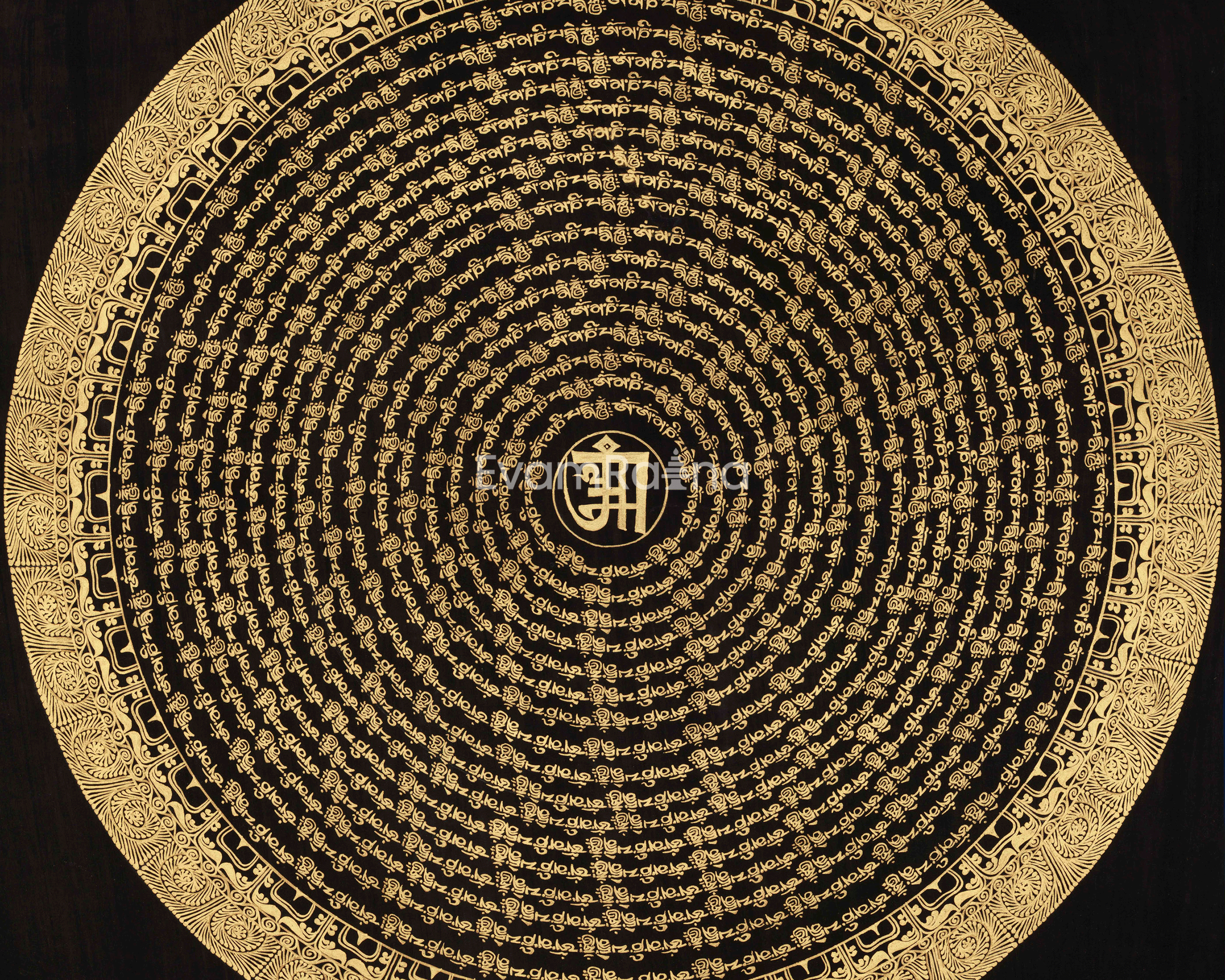 Himalayan Mantra Mandala Art | Sacred Tibetan Thangka