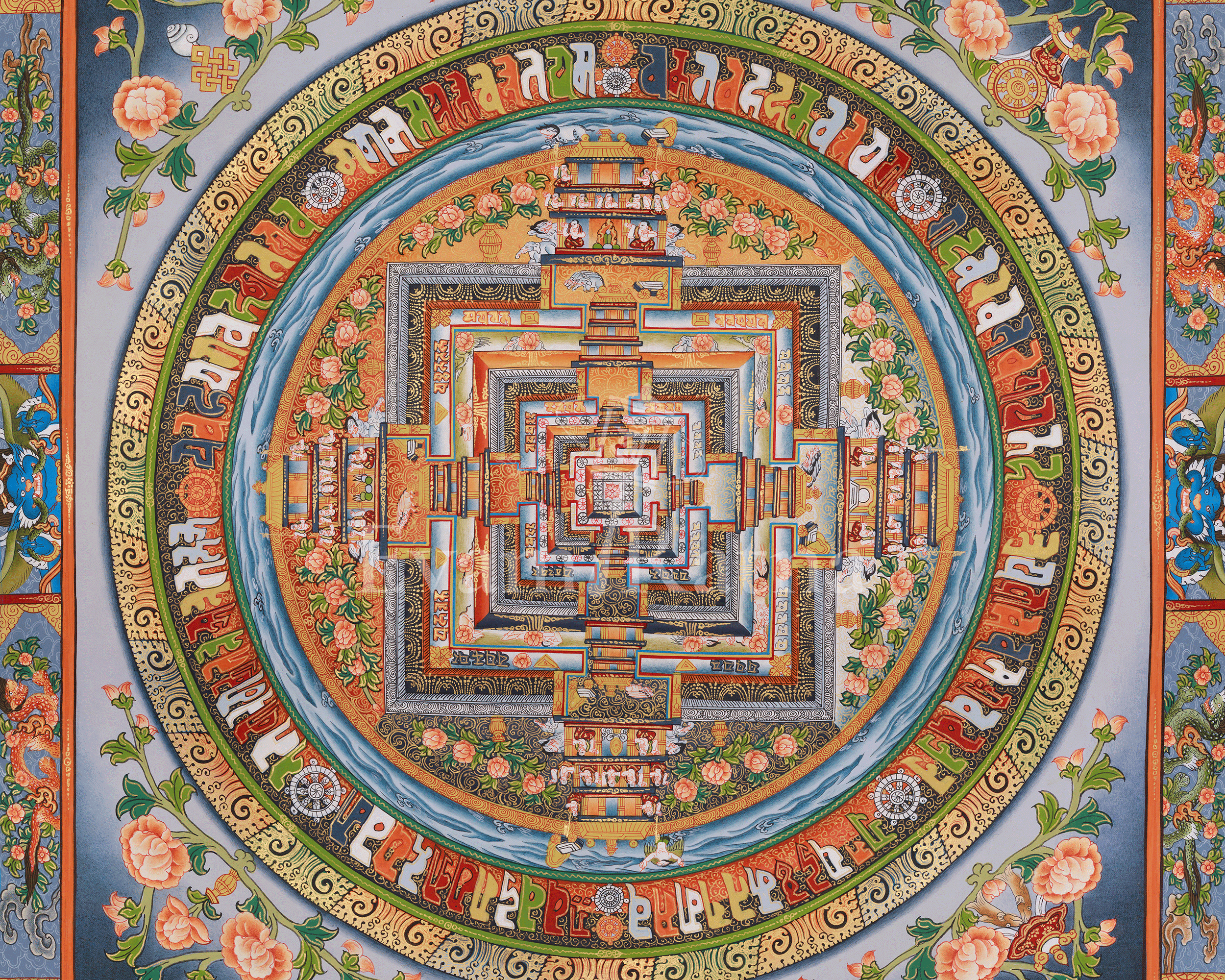 Hand-Painted Kalachakra Mandala Painting | Wheel of Time