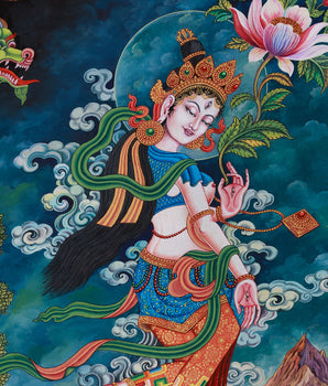 Compassionate Dolma Karpo, White Tara Thanhgk | Tibetan Buddhist Goddess of Compassion & Healing