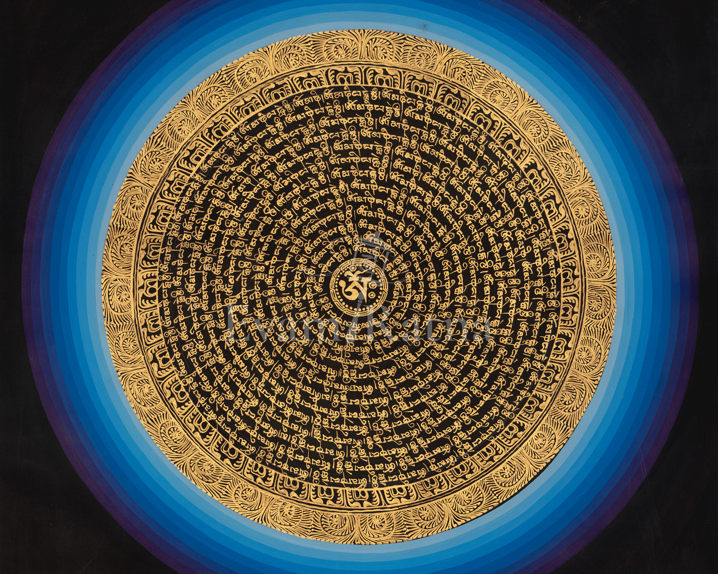 Sacred Tibetan Mantra Mandala | Traditional Spiritual Art | Meditation Altar