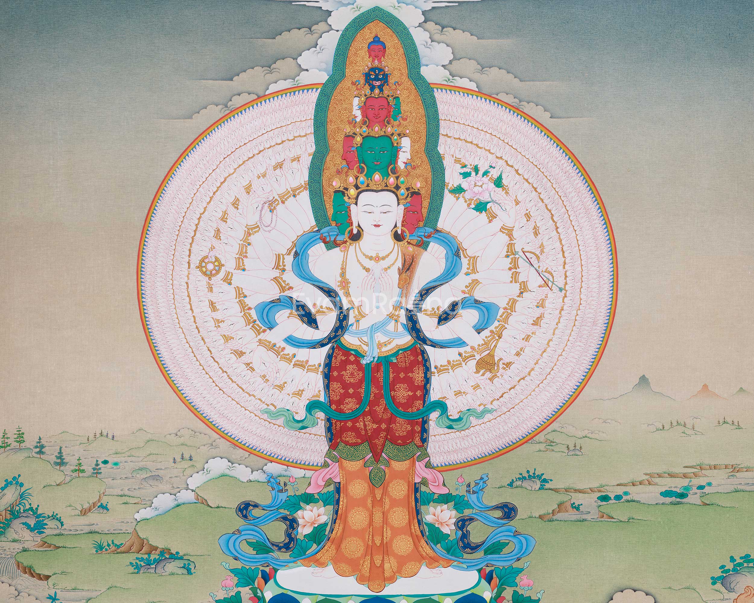 Divine 1000 Armed Avalokiteshvara Art | The Embodiment of Infinite Compassion and Enlightenment