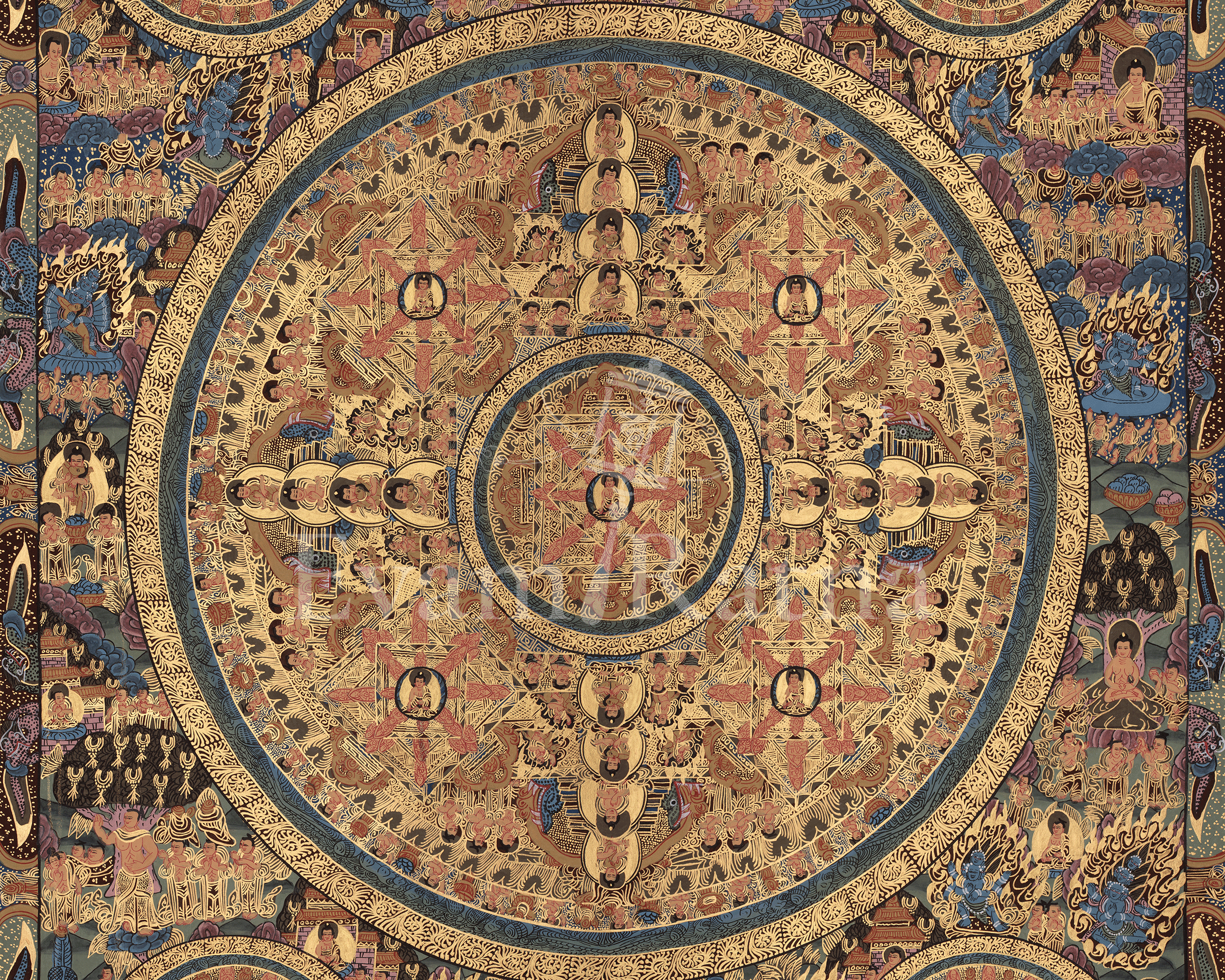Buddhist Buddha Mandala Art | Sacred Tibetan Artwork of Enlightenment