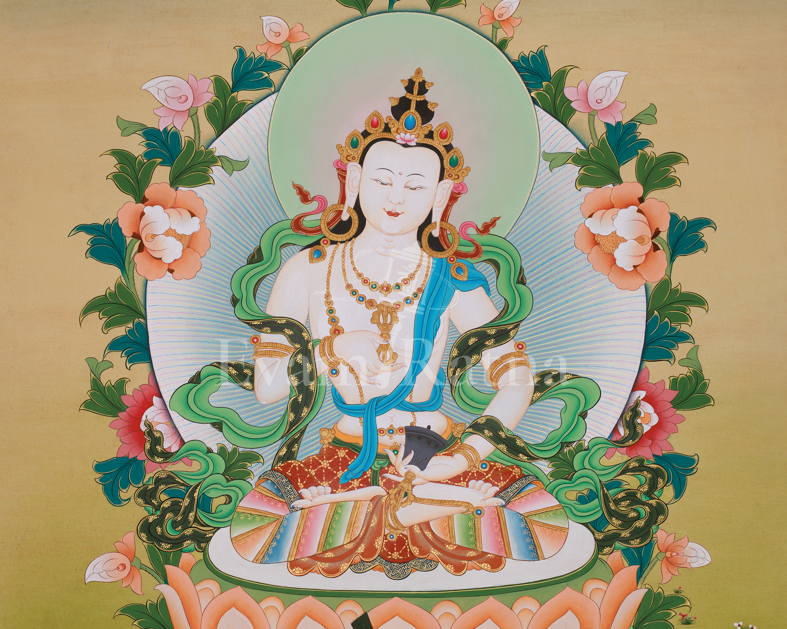 Vajrasattva Purification Deity Art | Tibetan Protector | Buddhist Artwork