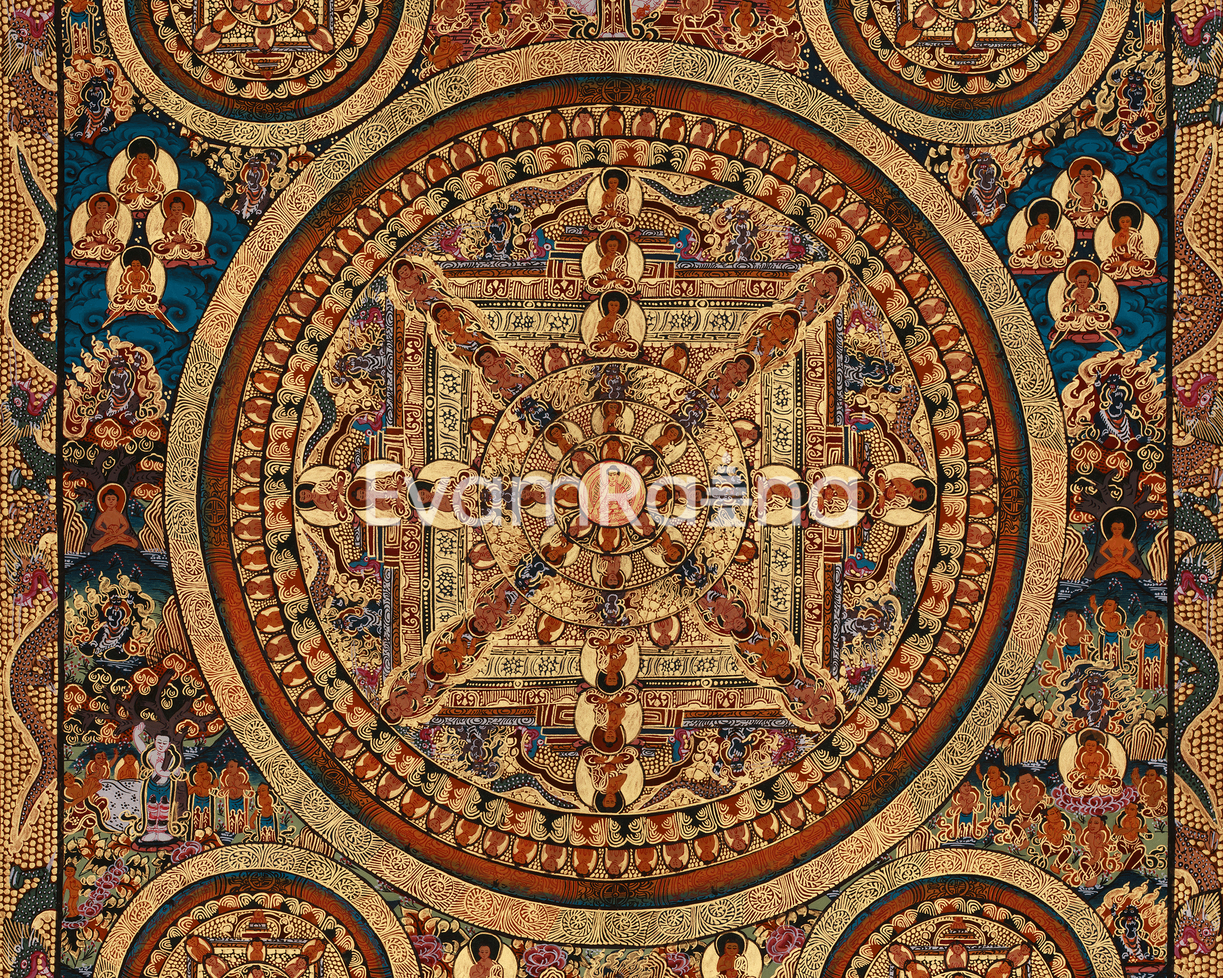 Hand-Painted Buddha Mandala Art | Meditation Altar