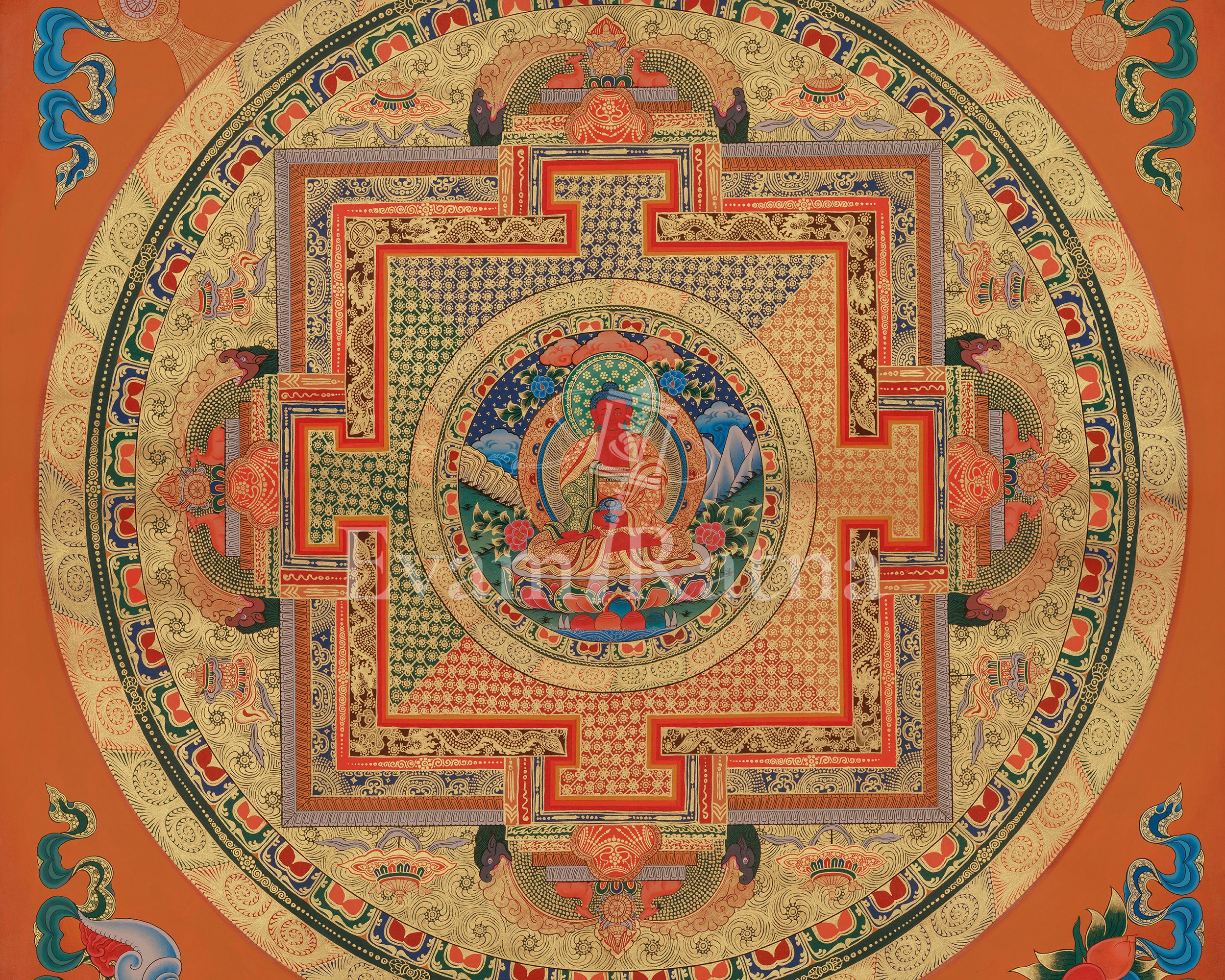 Amitabha Mandala Art | Sacred Buddha of Infinite Light | Pure Land Deity
