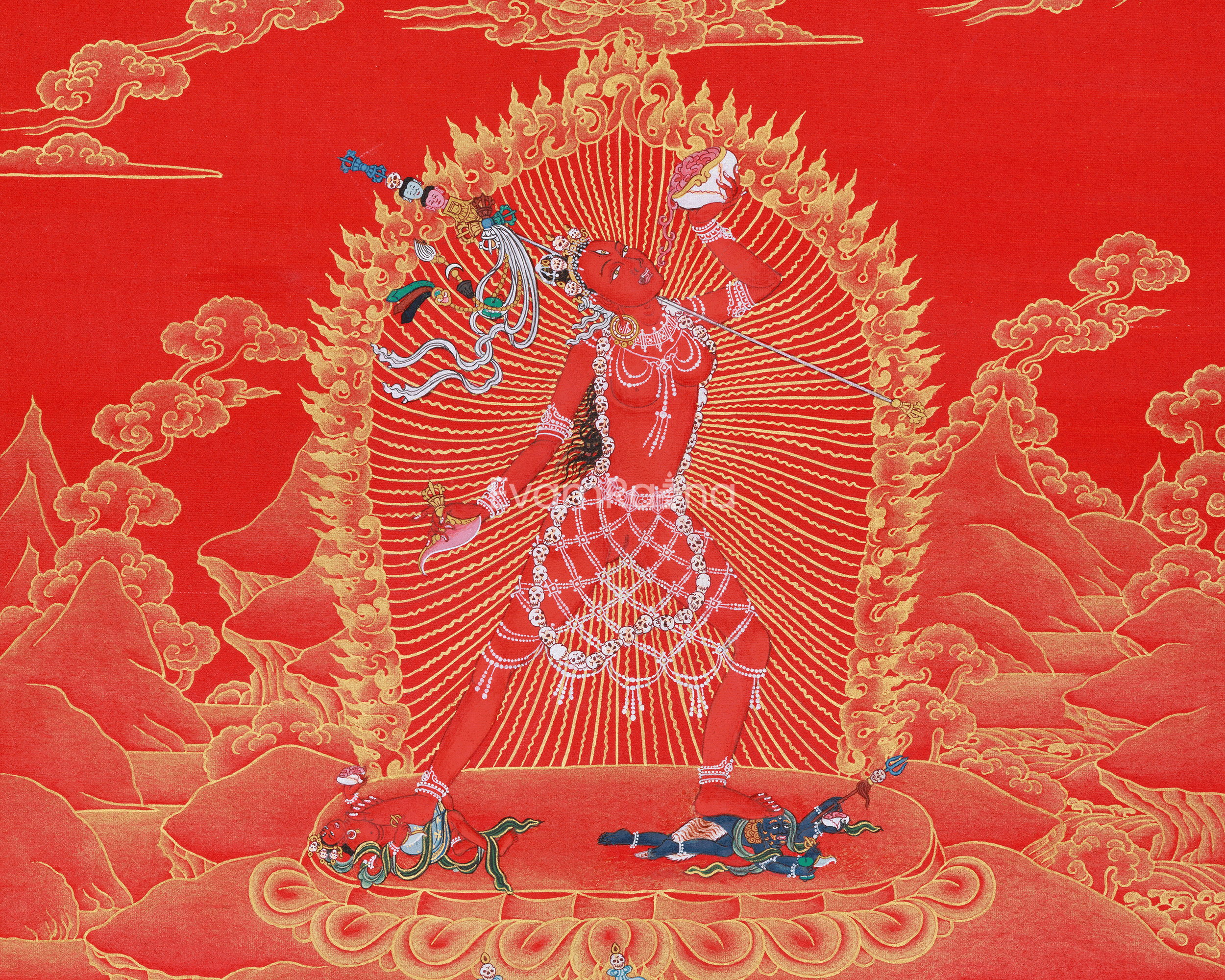 Tantric Goddess Vajrayogini Thangka | The Divine Powerful Red Yogini