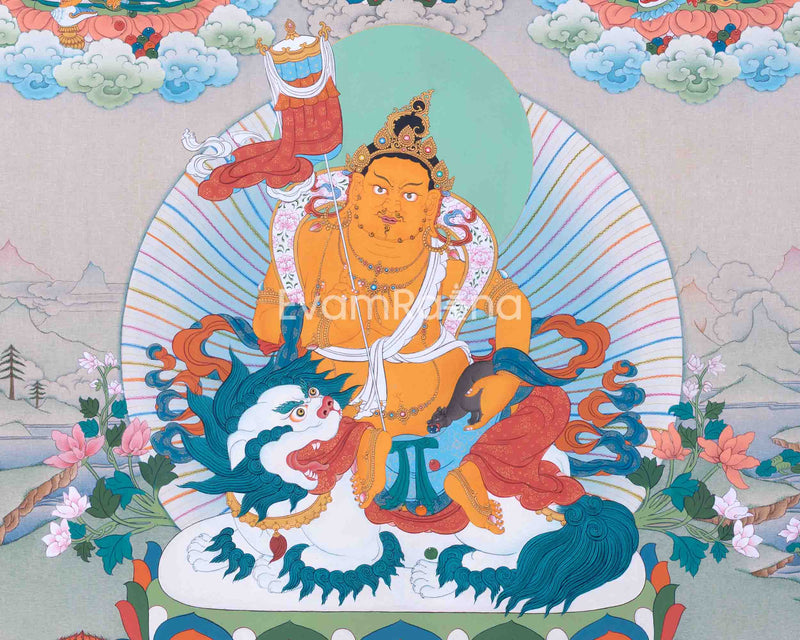 Five Dzambhala Thangka Masterpiece | Painting of Wealth Deity From Enlightenment