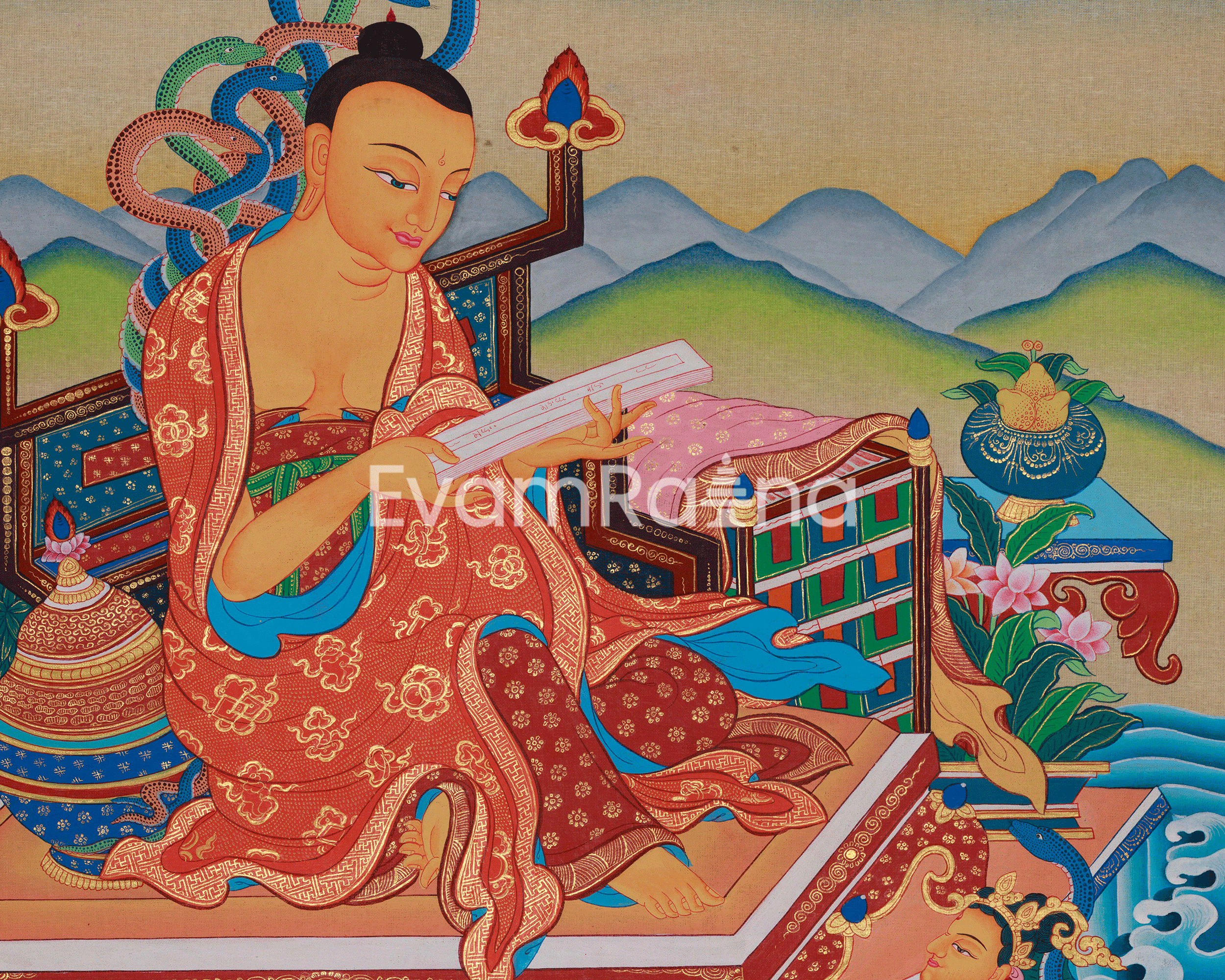 Nagarjuna Sacred Thangka | Buddhist Master Art | Wall Hanging