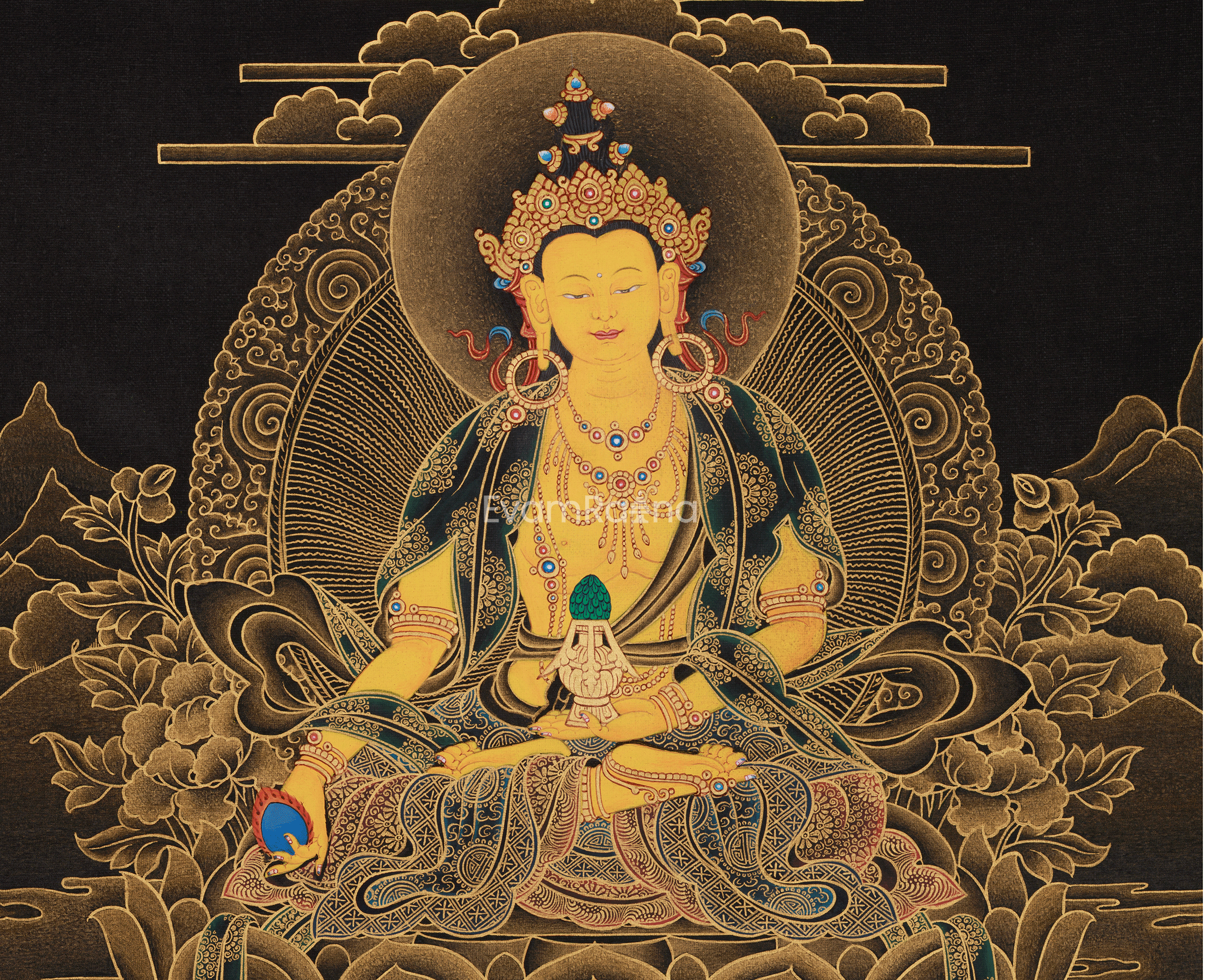 Kshitigarbha Bodhisattva Thangka | The Protector of Souls and the Earth