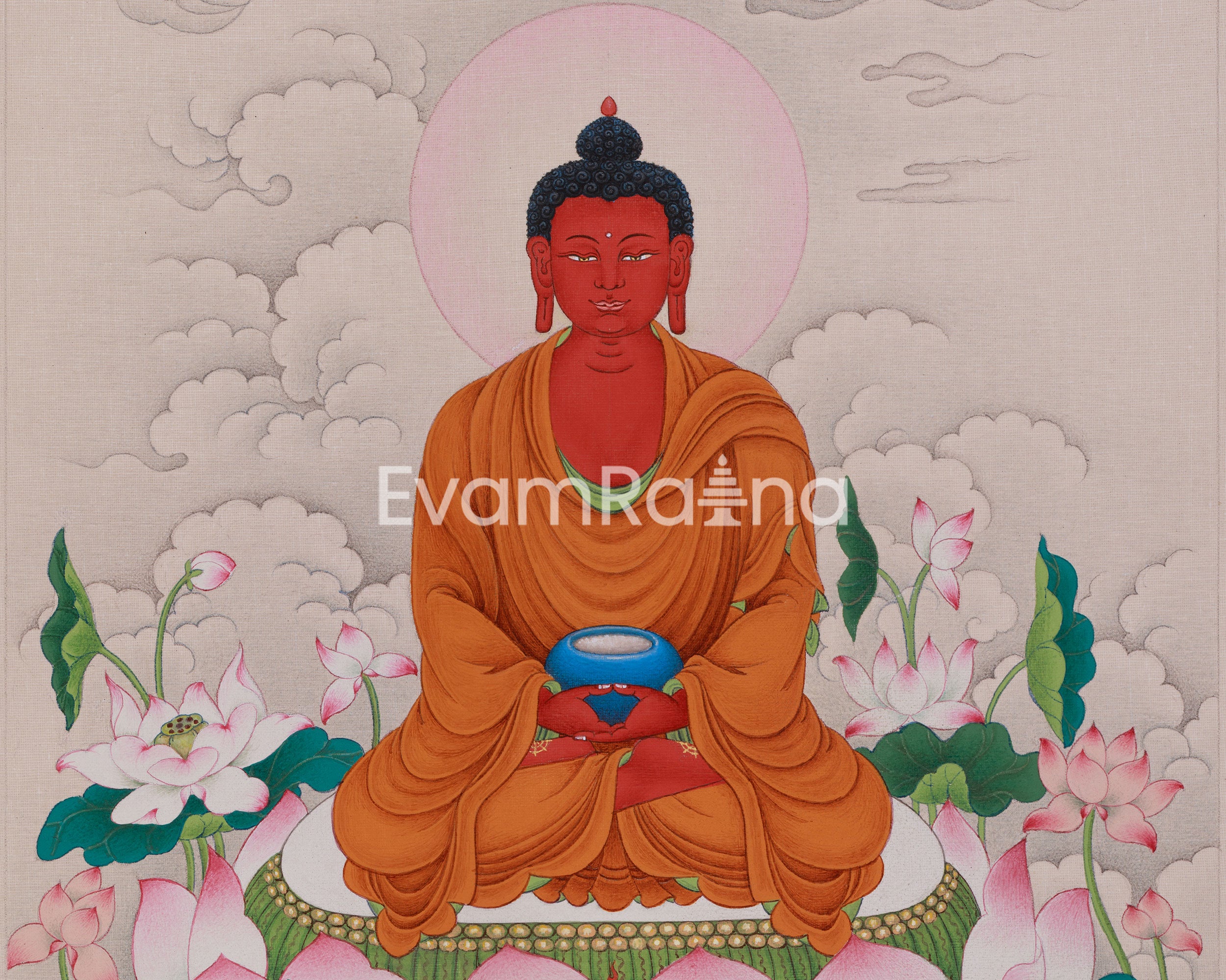 Tibetan Amitabha Buddha Thangka | Sacred Representation of Infinite Light