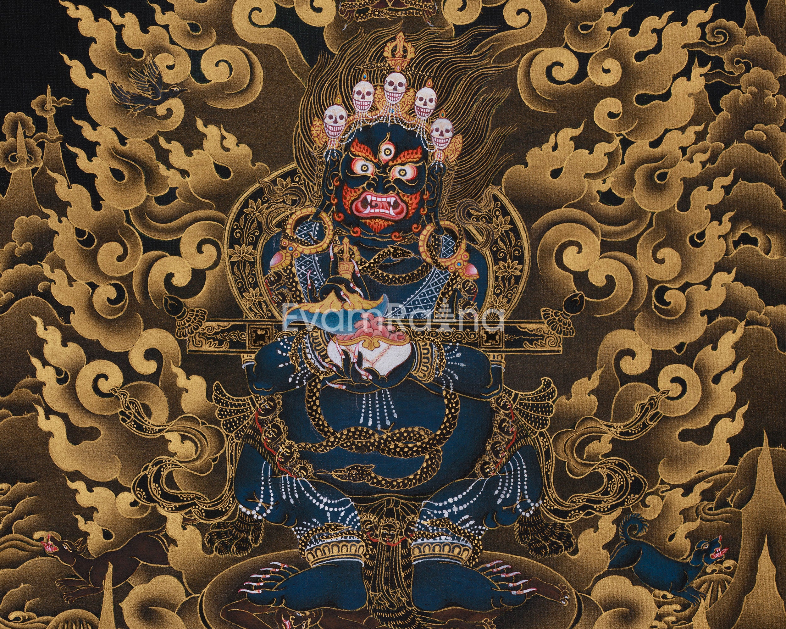 Wrathful Deity, Sakya Mahakala Thangka | Mahakala of Protection and Power