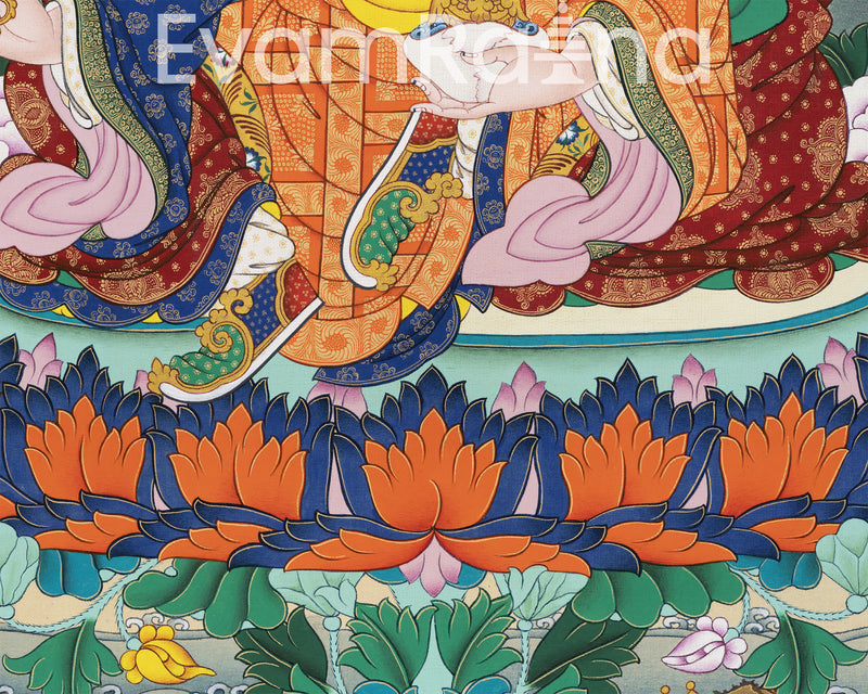 Guru Rinpoche Thangka Print | Lotus Born Master | Crafts Gifts Nepal